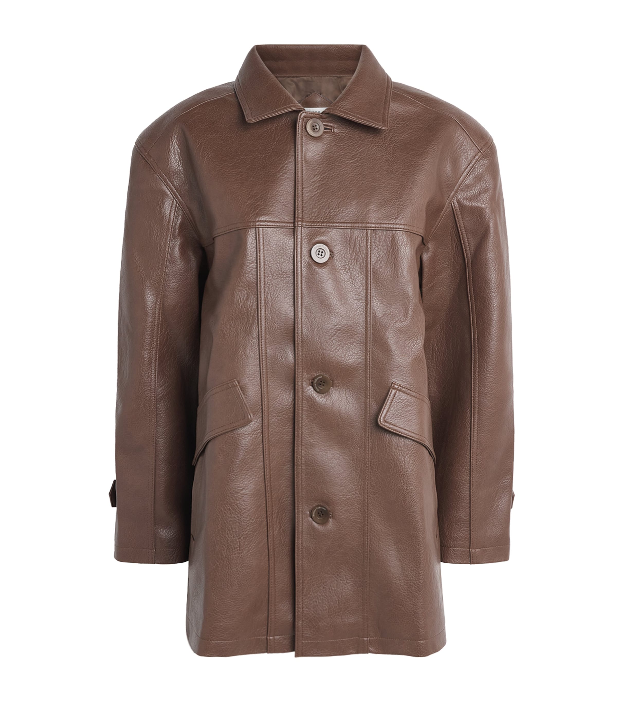 Source Unknown Womens Faux Leather Carrie Jacket Br