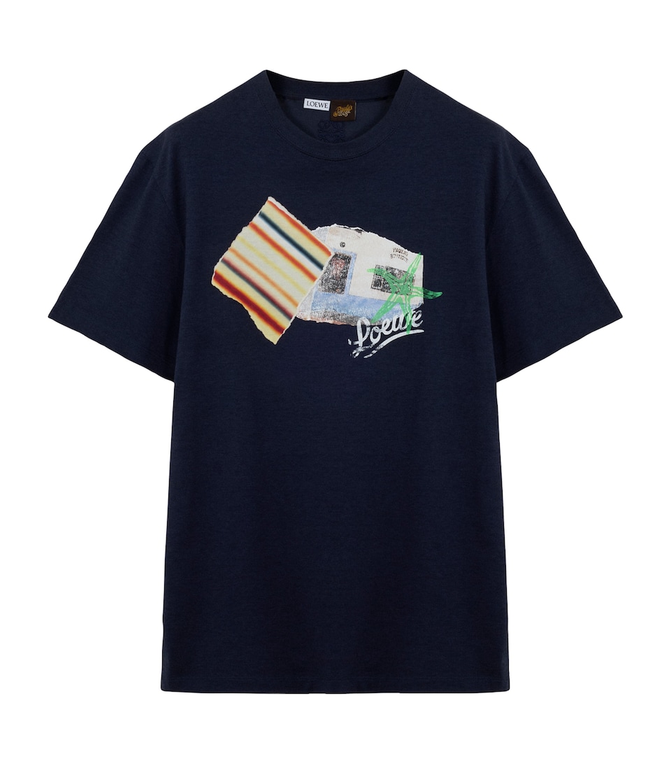 LOEWE Mens x Paula's Ibiza Relaxed T-Shirt Navy Blue