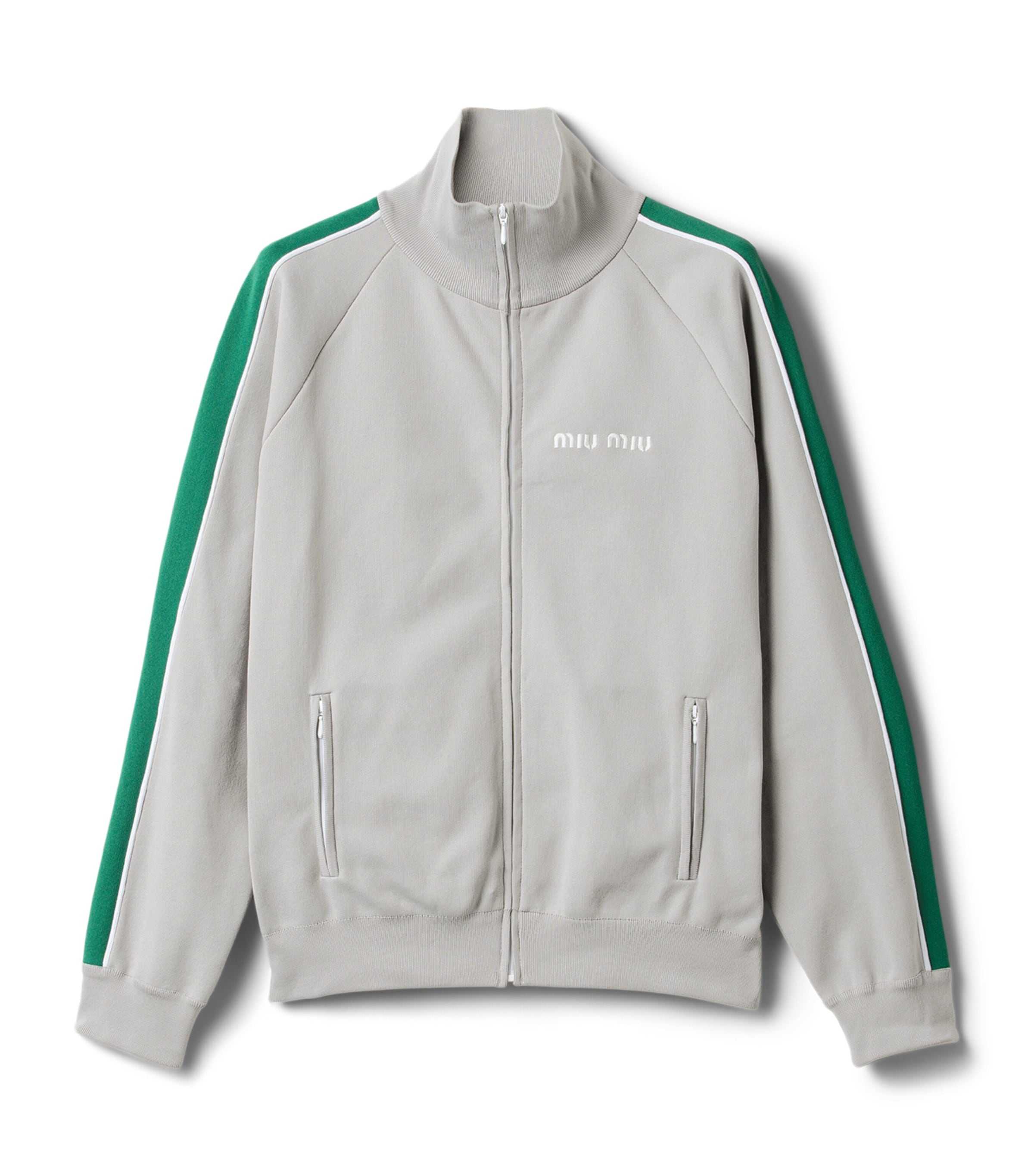 Miu Miu Womens Technical Yarn Zipped Sweatshirt