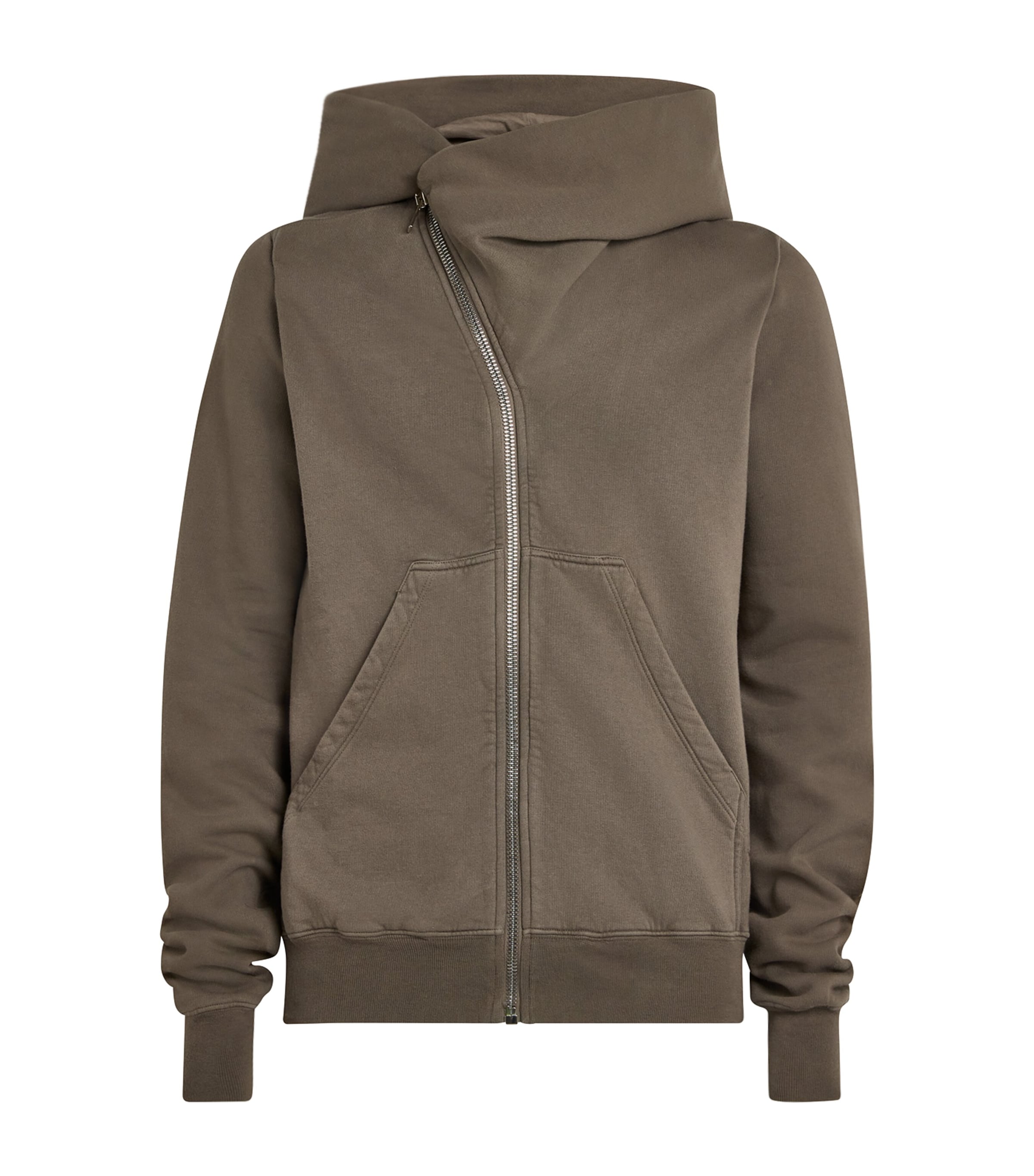 Rick Owens Mens Asymmetric Mountain Hoodie Black