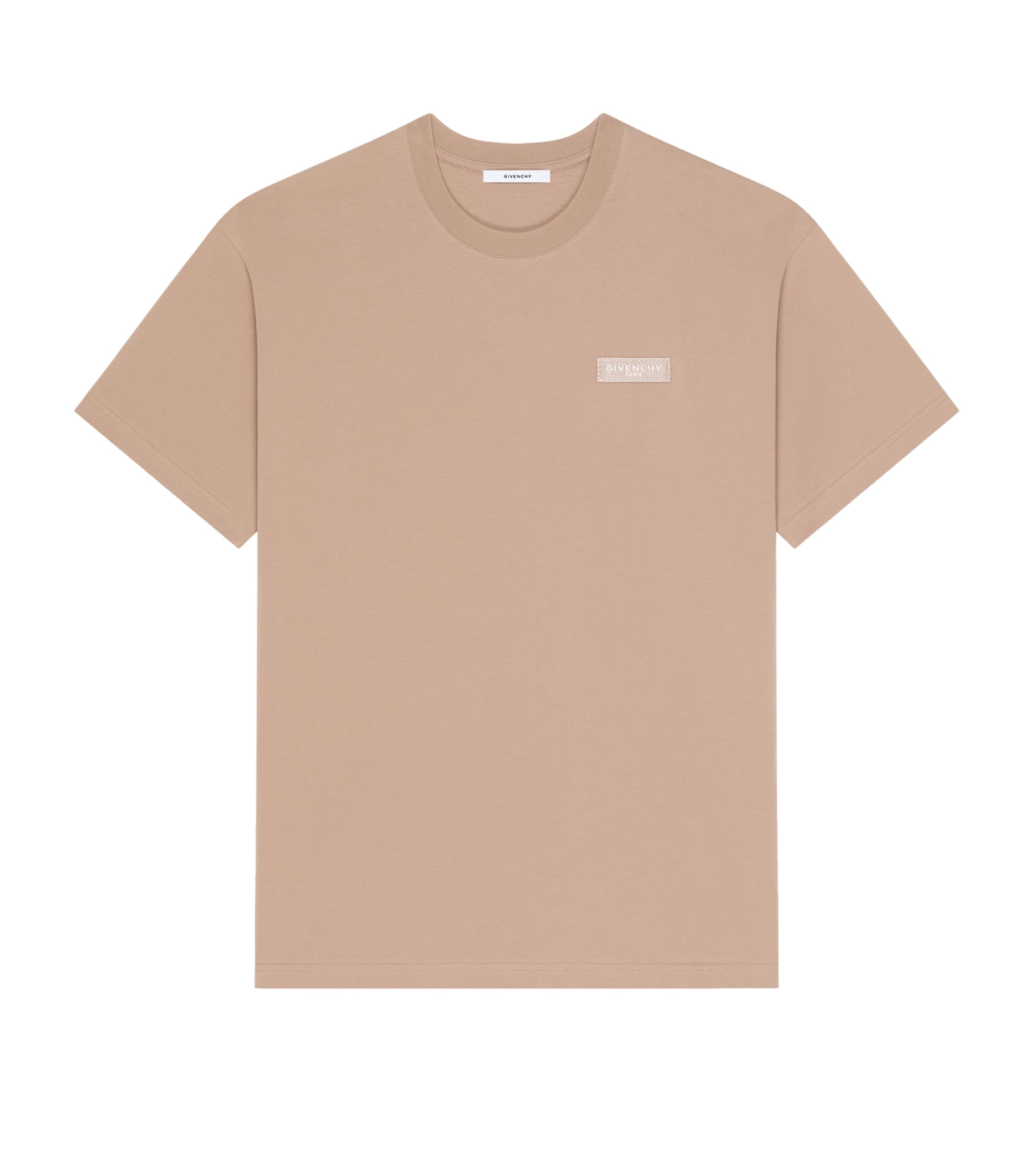 Givenchy Mens Cotton Embroidered T-Shirt Beige