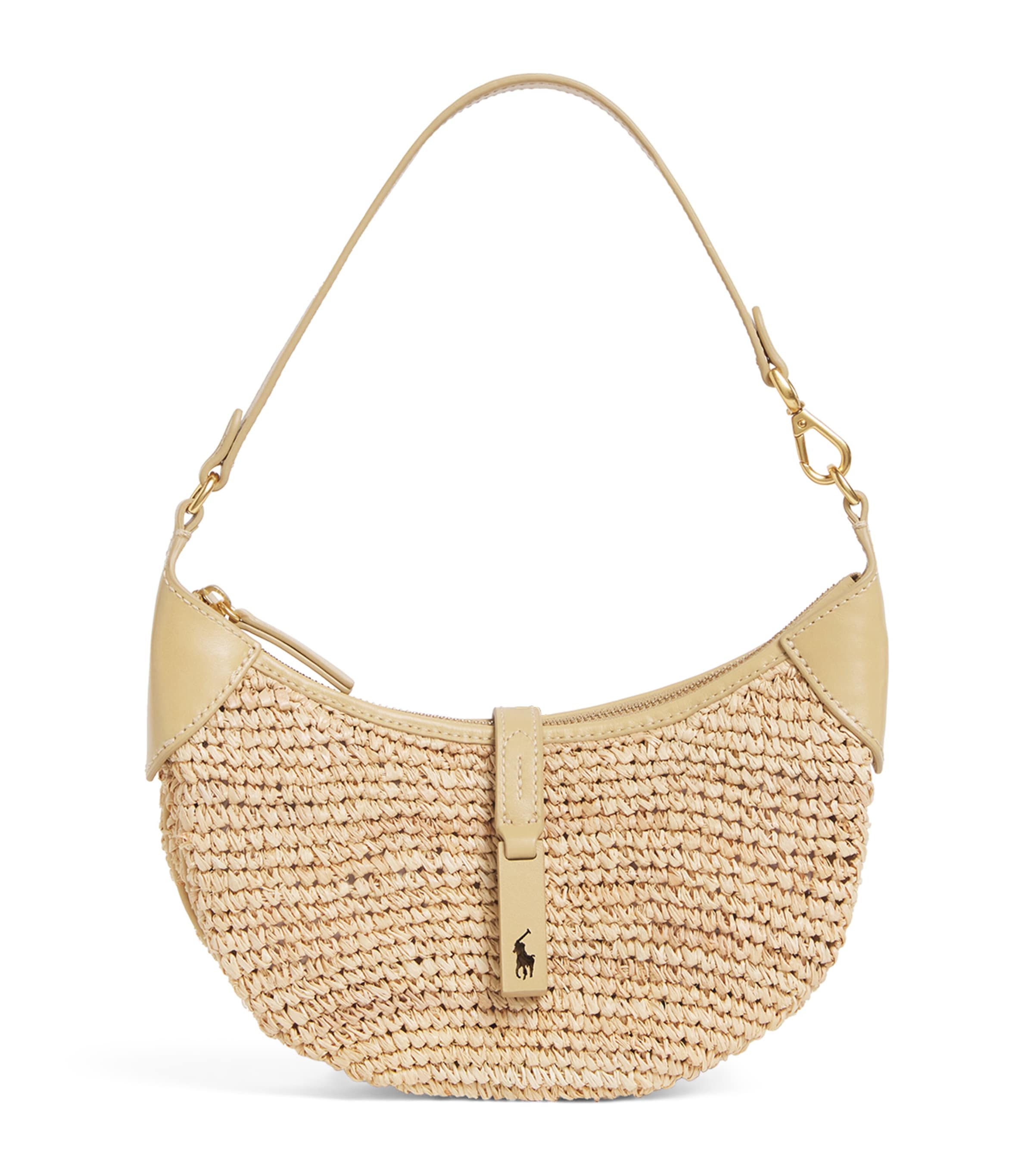 Polo Ralph Lauren Mini Raffia Polo ID Shoulder Bag Natural/cashmere