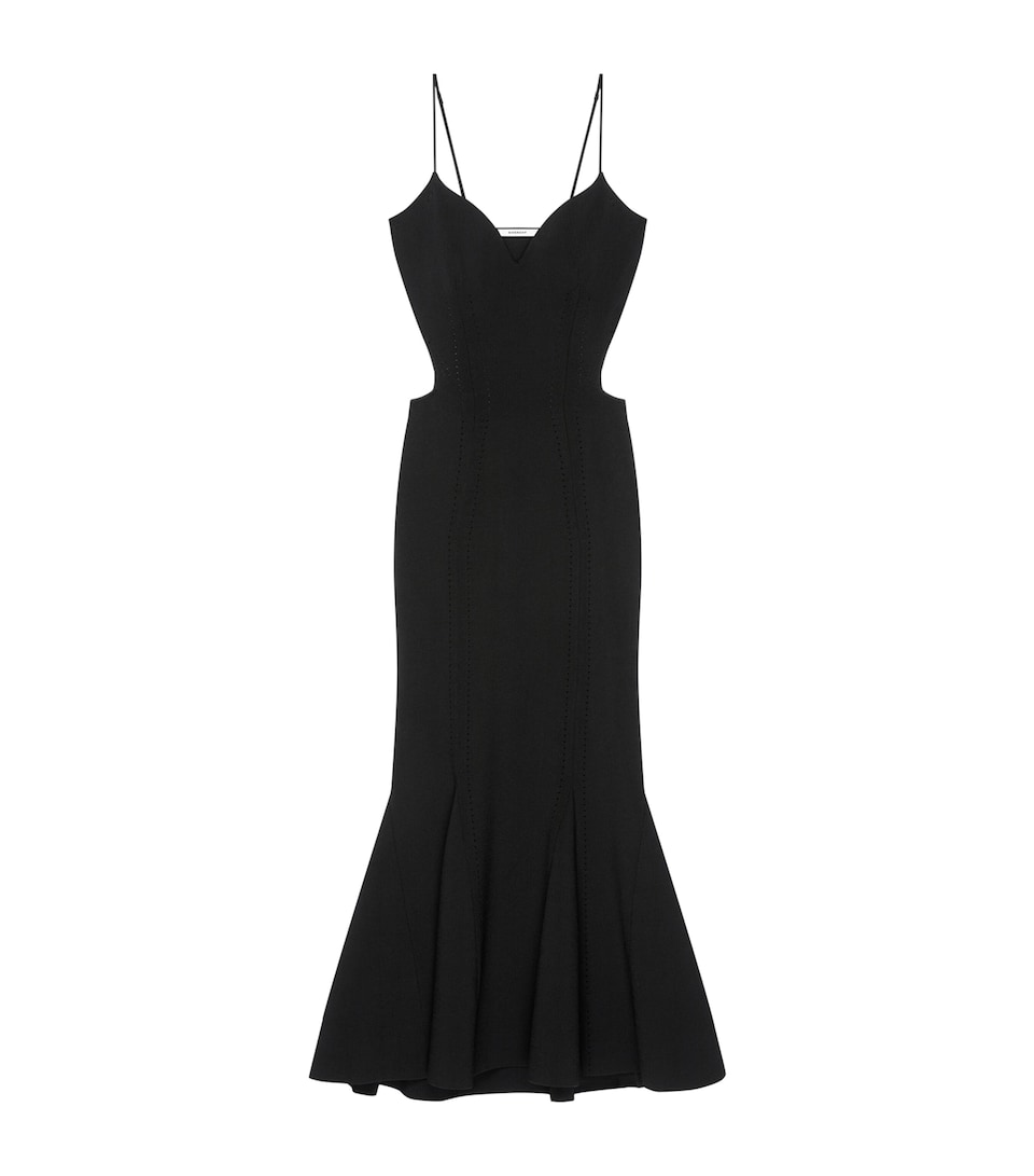 Givenchy Womens Cut-Out Kick-Back Maxi Dress