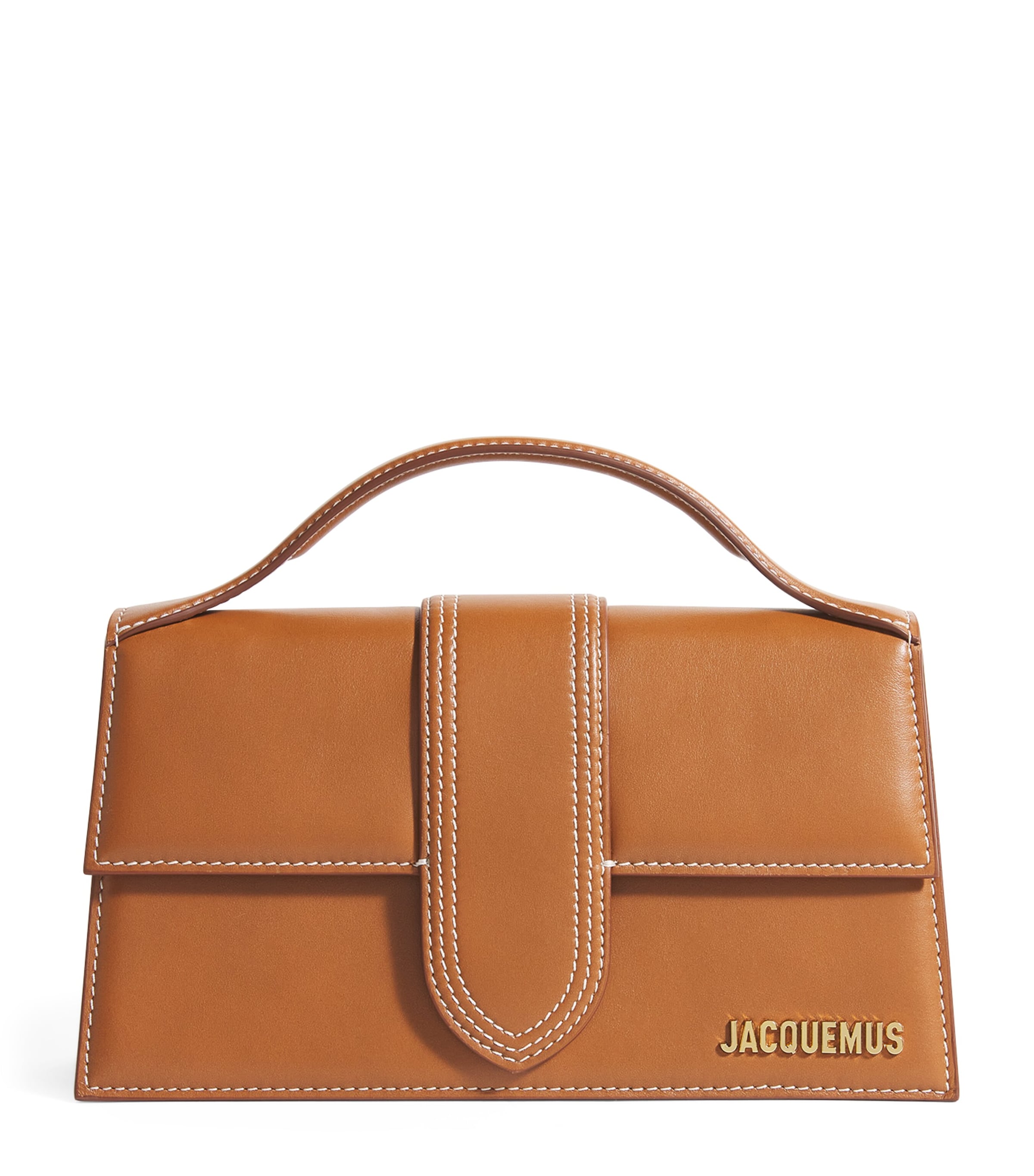Jacquemus Leather Le Grand Bambino Top-Handle Bag Light Brown
