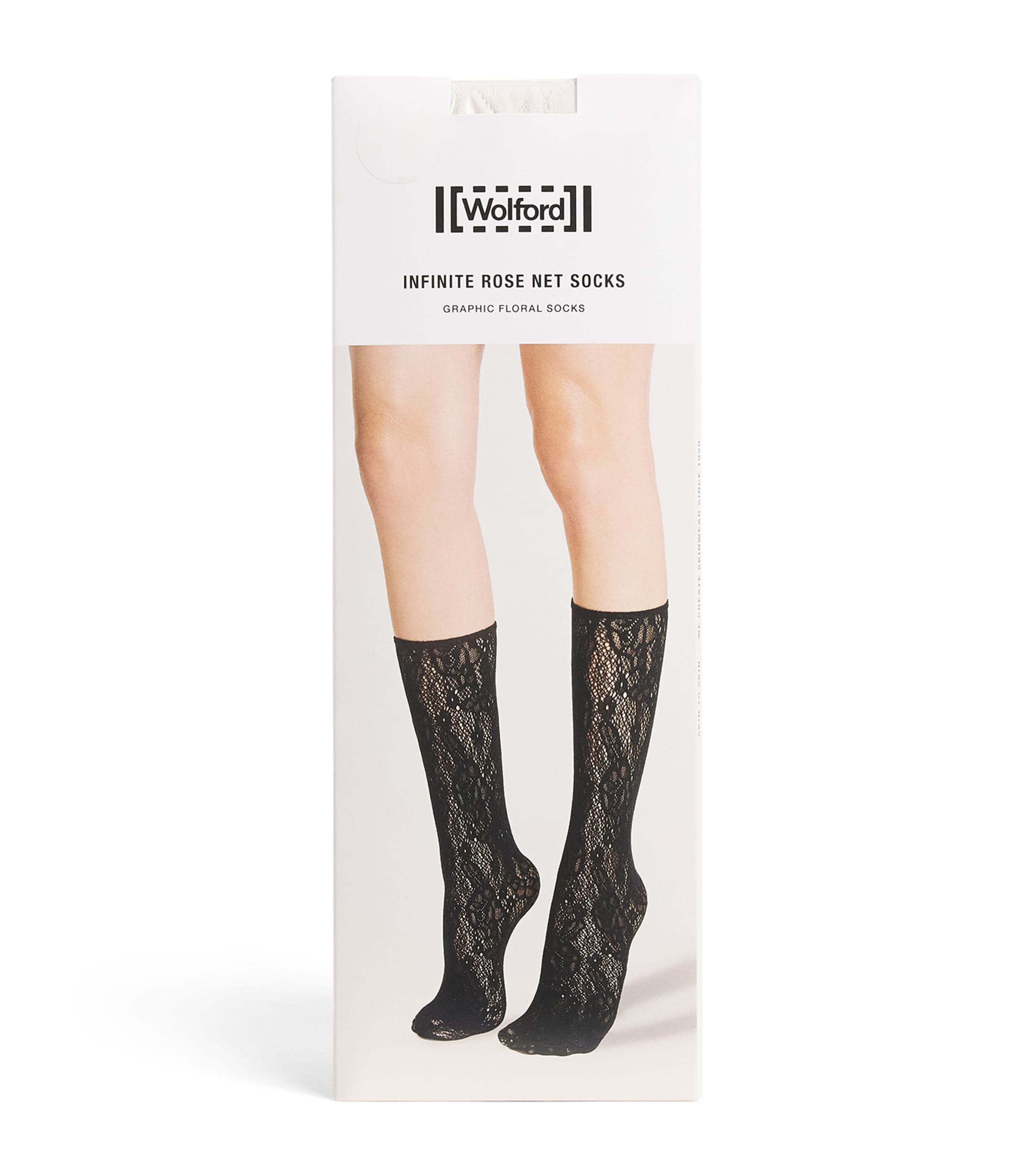 Wolford Womens Infinite Rose Net Socks Whipped Cream