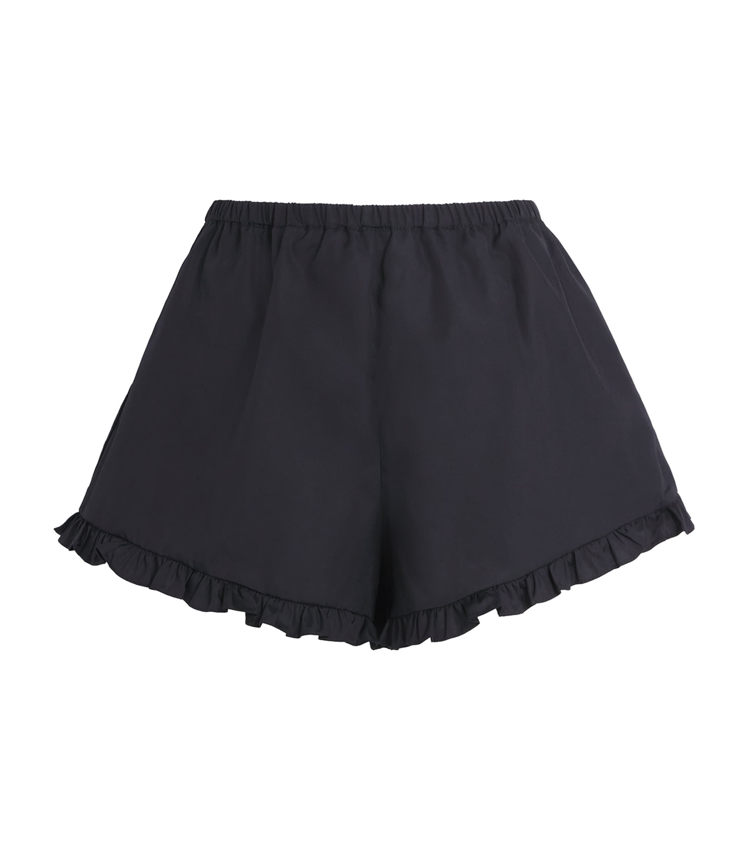 Hunza G Womens Cotton Frill Shorts Black