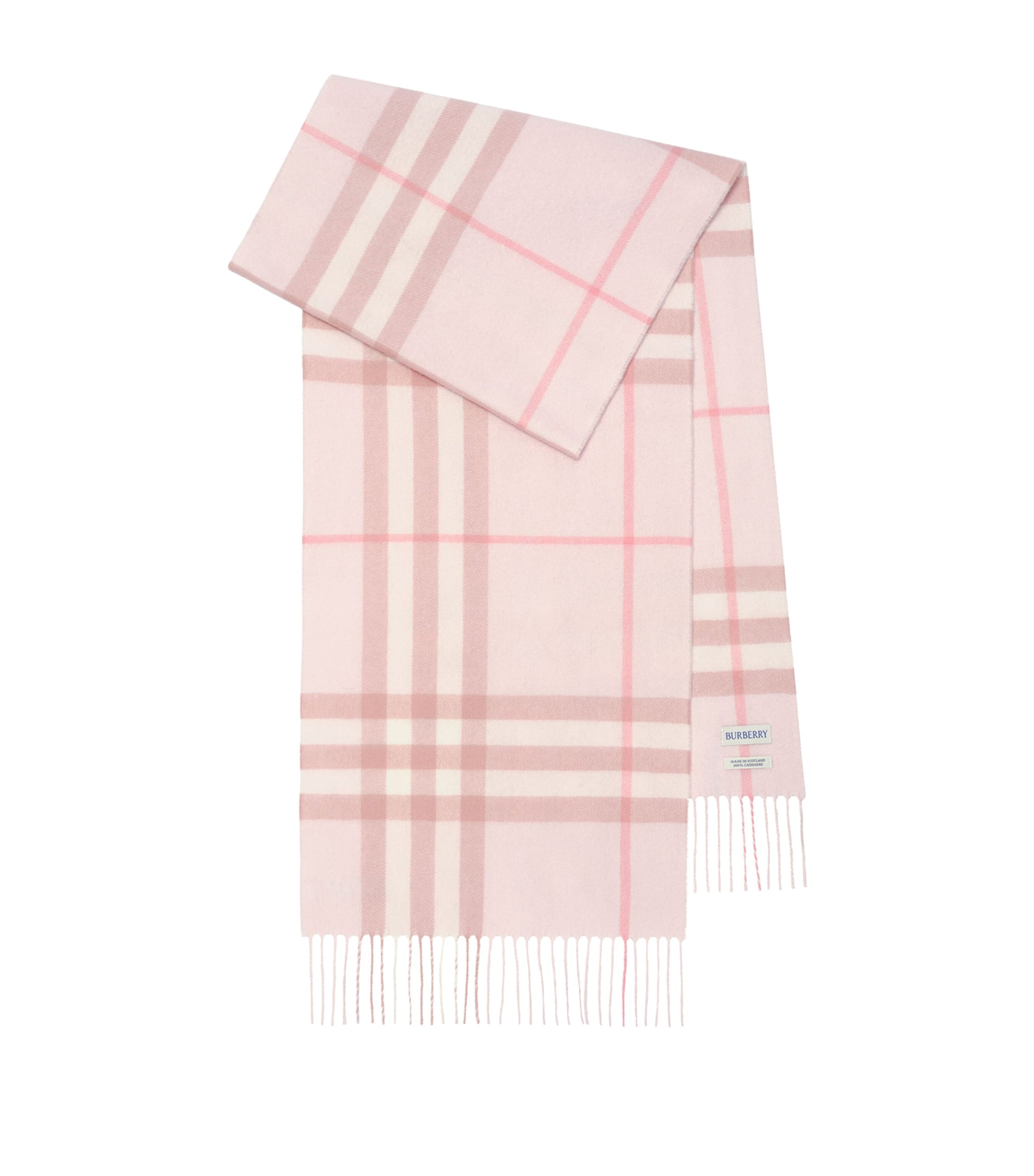 Burberry Cashmere Check Scarf Quartz Pink