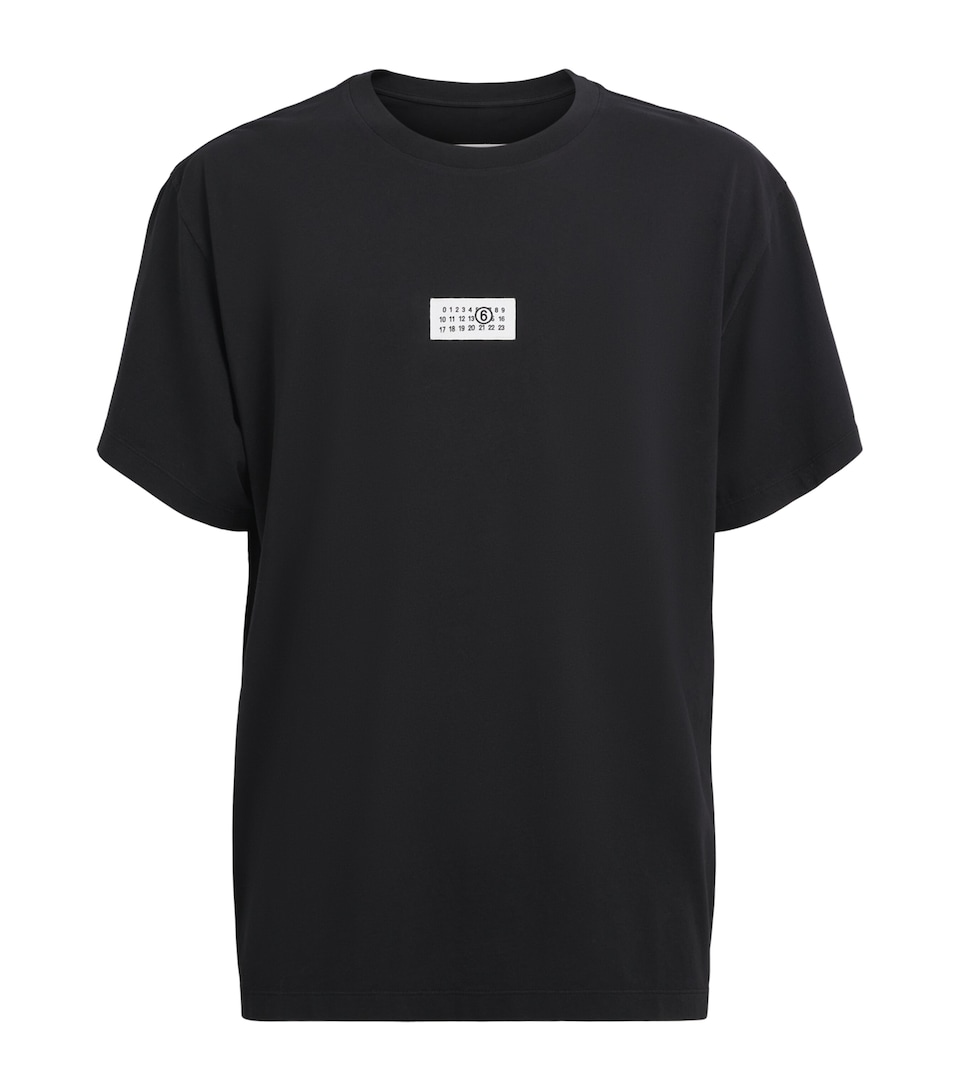 MM6 Maison Margiela Mens Cotton Numeric Tab T-Shirt Black