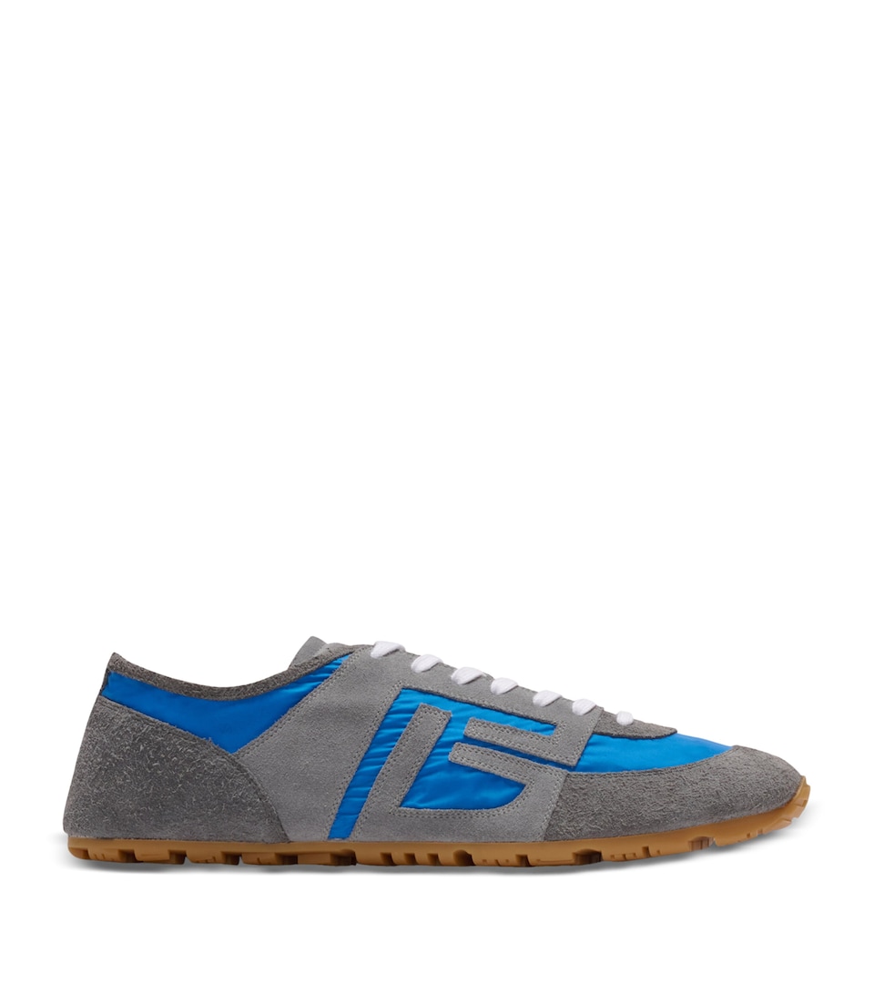 Balmain Suede Racer 45 Sneakers Seq Bleu/gris
