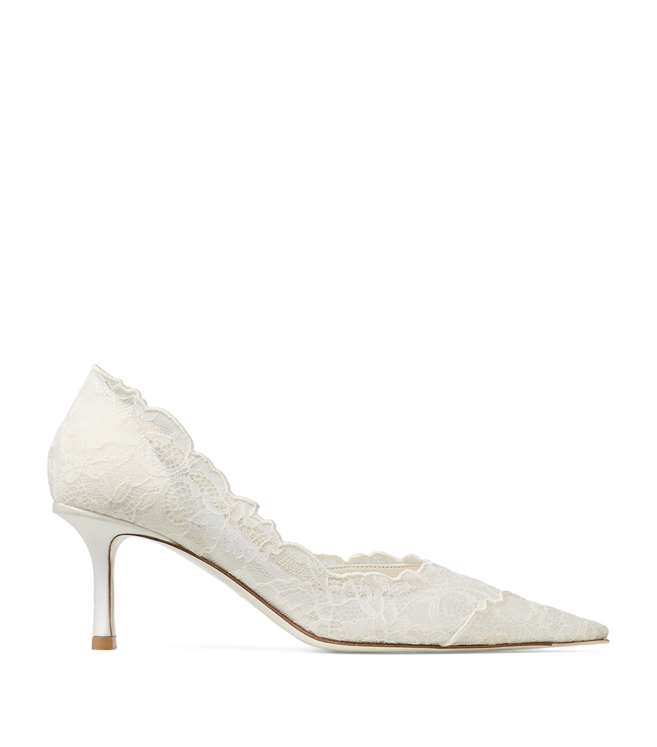 Jimmy Choo Faiz 95 Lace Heeled Pumps Ivory/ivory