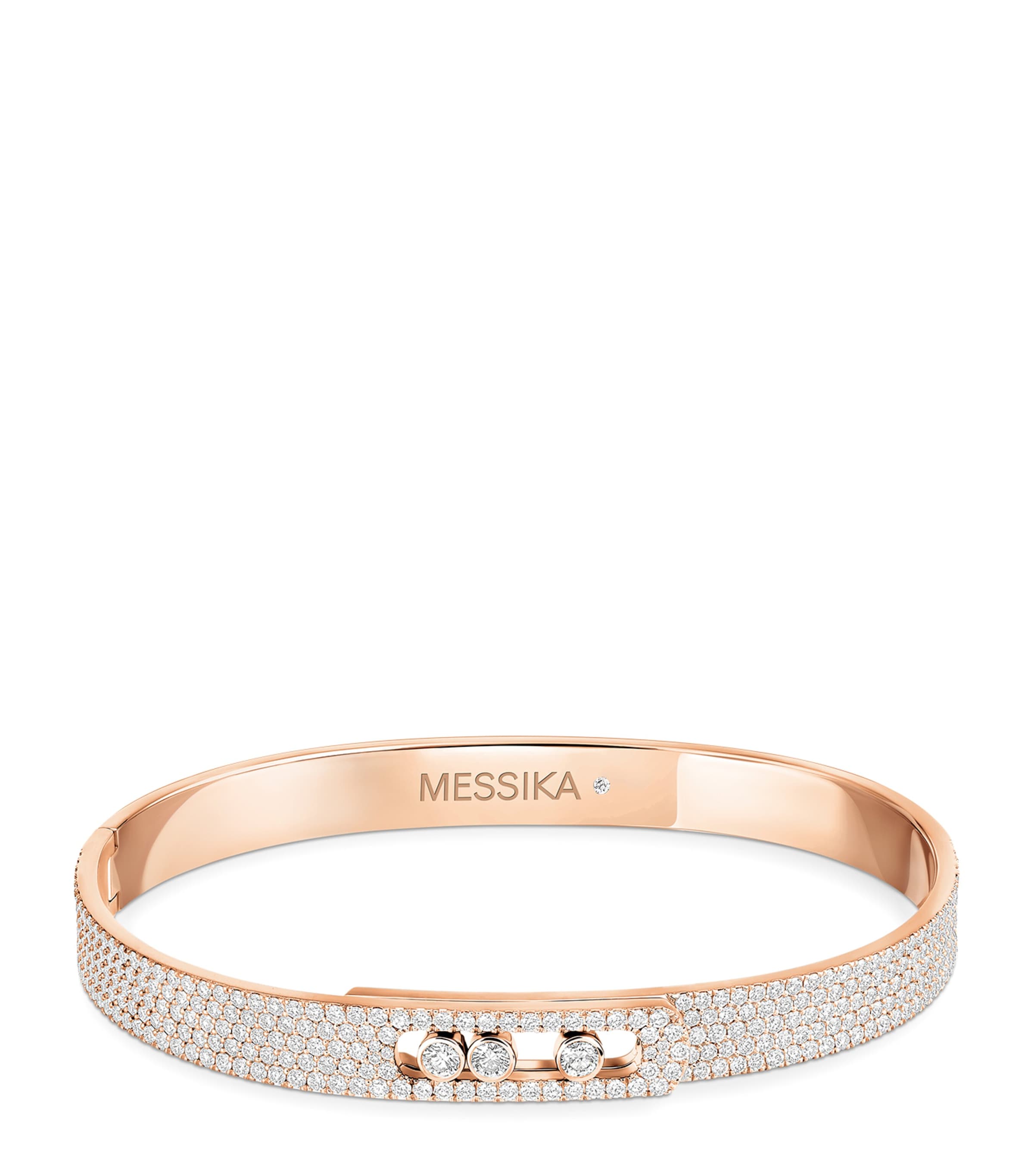 Messika Move Noa Pink Gold and Diamond Pavé Bangle Pink Gold