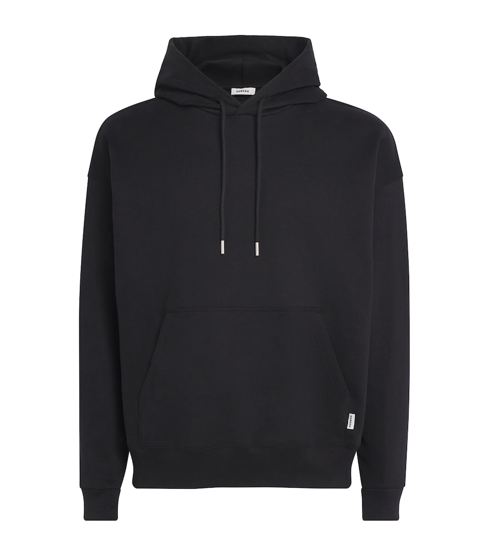 Sandro Paris Mens Oversized Cotton Hoodie Black
