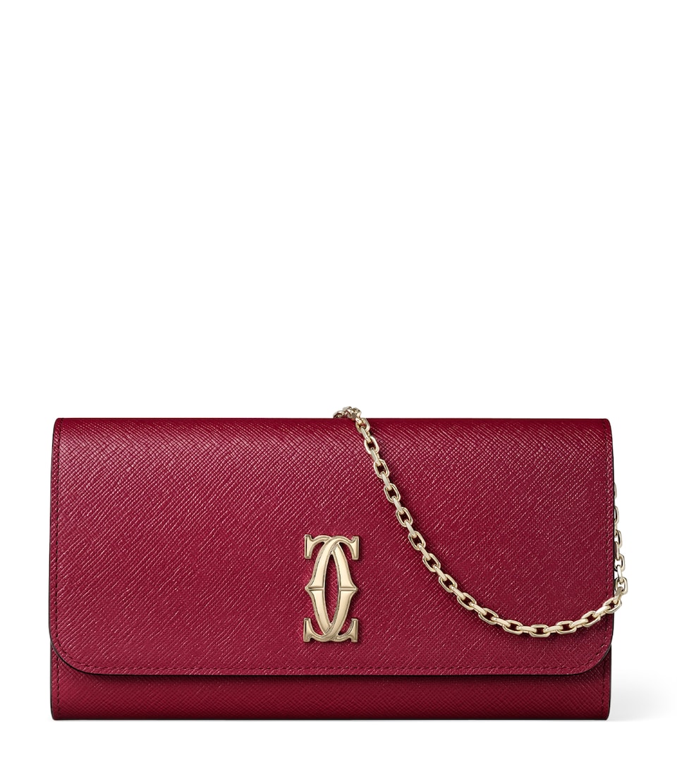 Cartier Leather C de Cartier Chain Wallet Red