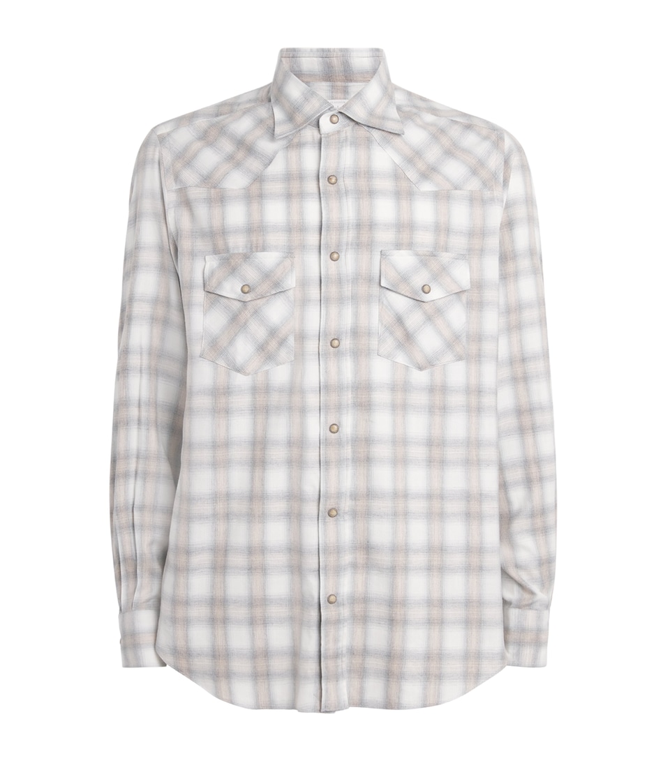 Cotton-Blend Check Texas Shirt