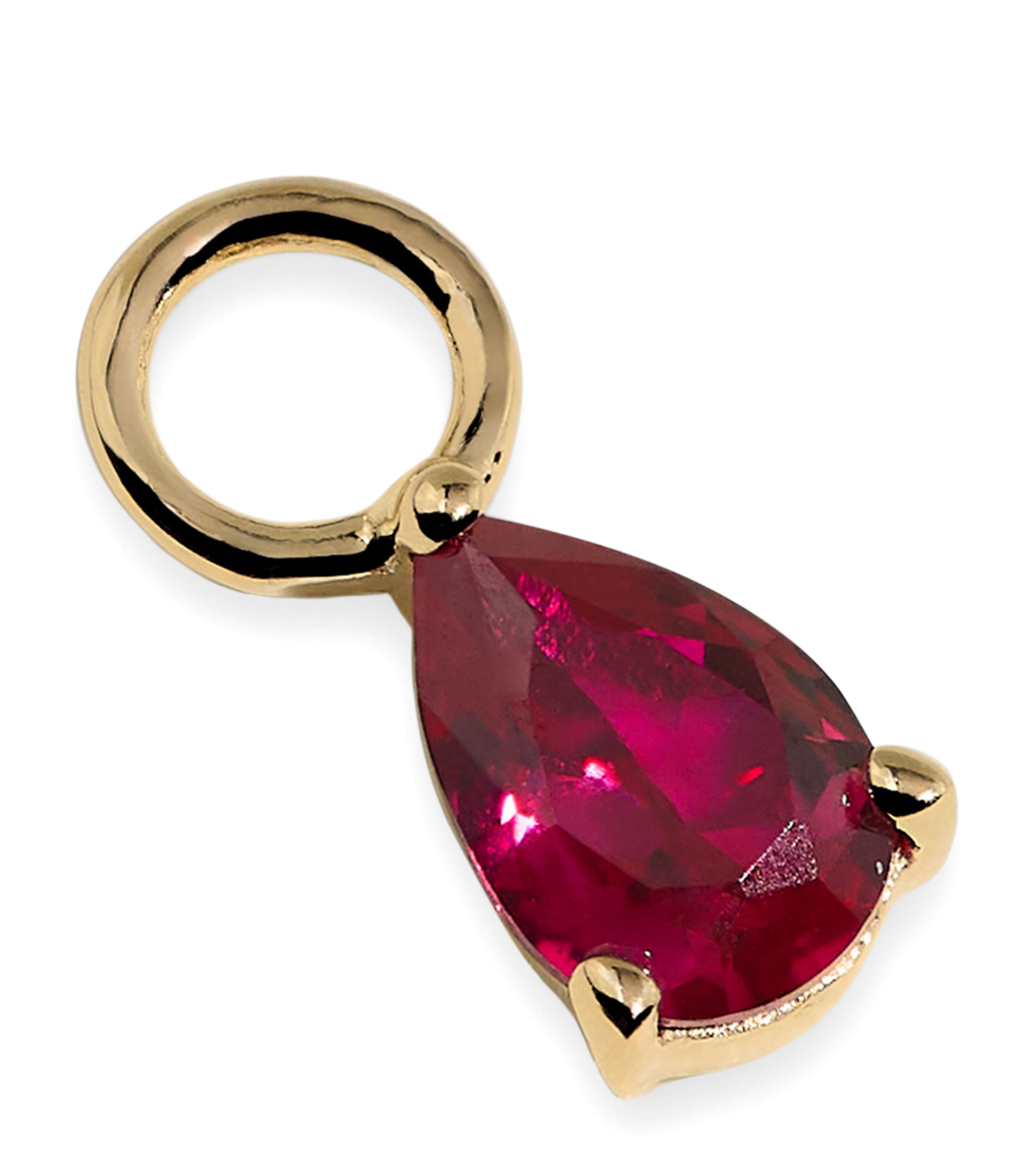 Astrid & Miyu Gold and Ruby Birthstone Earring Charm Gold