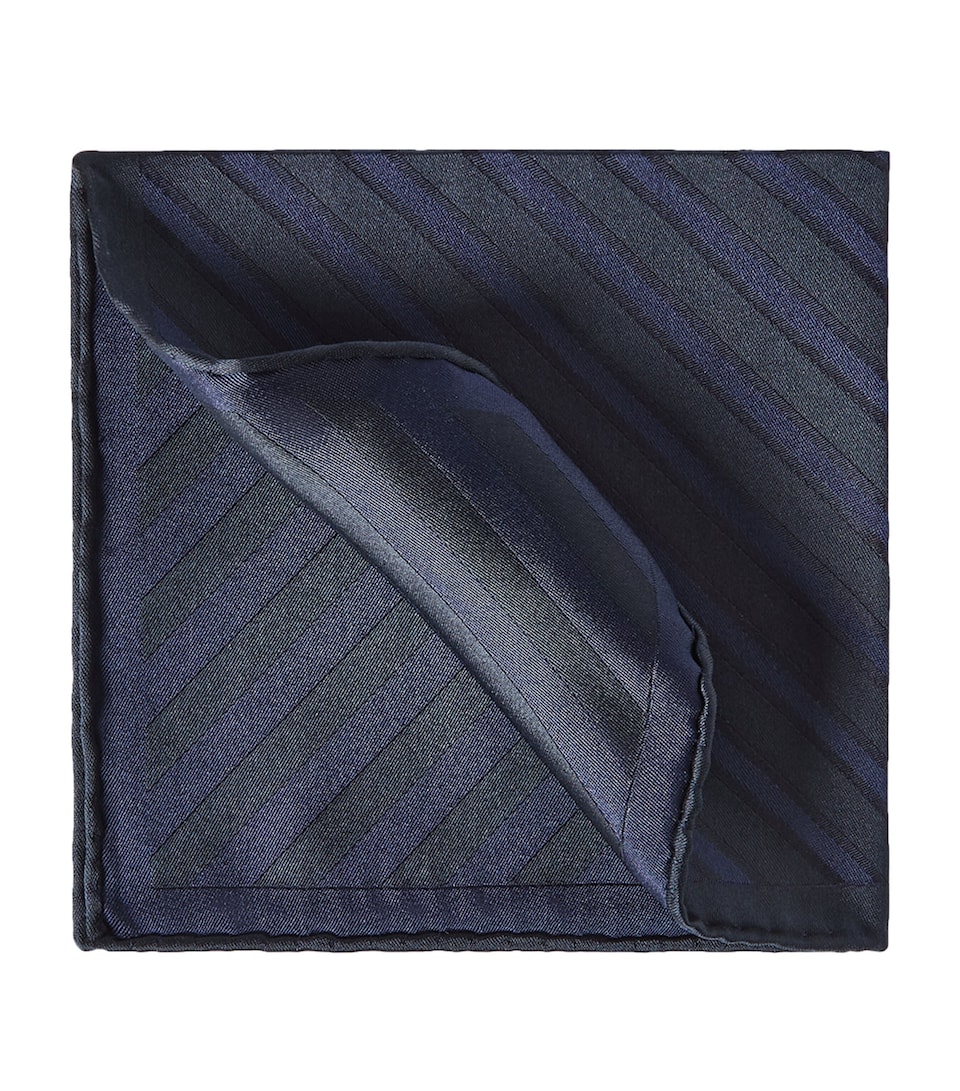 Brunello Cucinelli Silk Striped Pocket Square