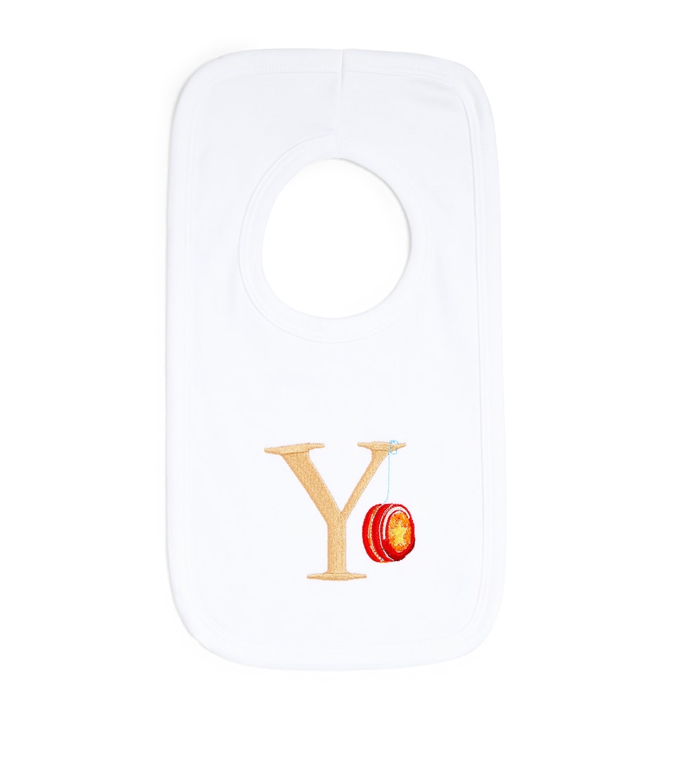 PAINT MY DREAMS Cotton 'Y' Monogram Bib White