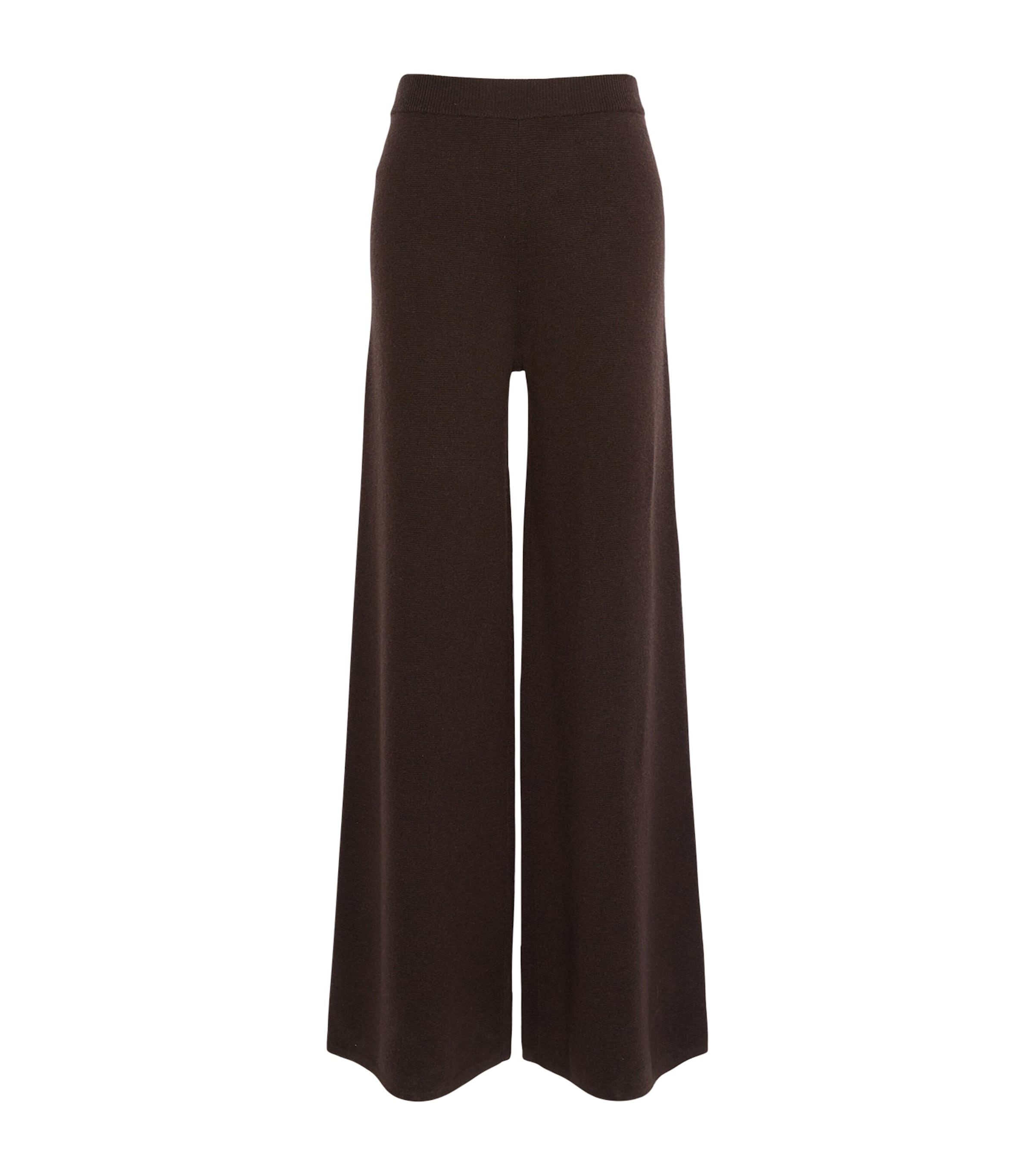 Max Mara Womens Wool-Cashmere Knit Trousers Dark Brown