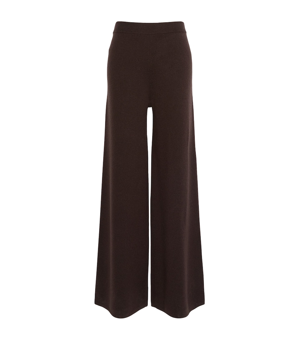 Max Mara Womens Wool-Cashmere Knit Trousers Dark Brown