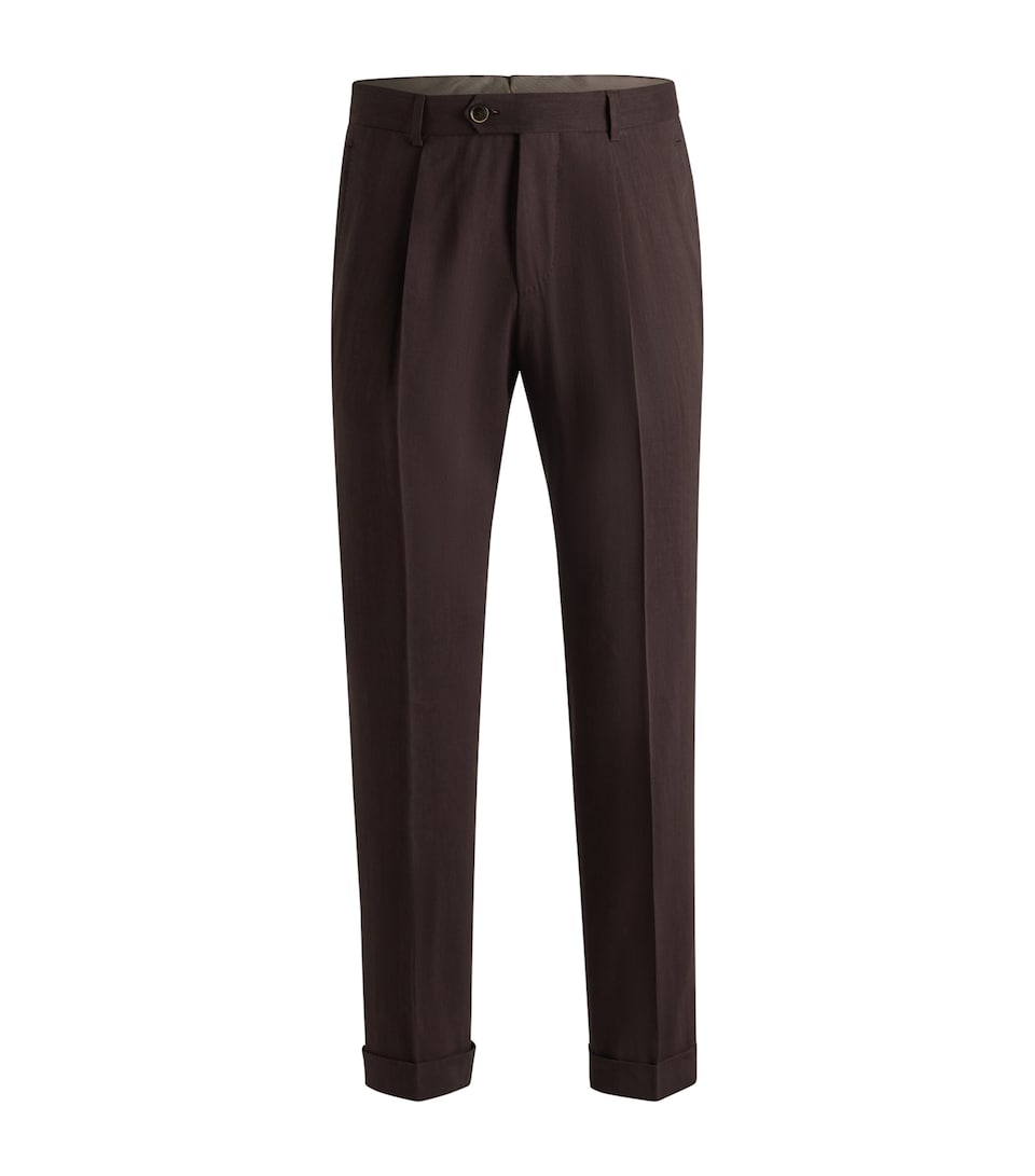 Linen-Wool Tailored Trousers