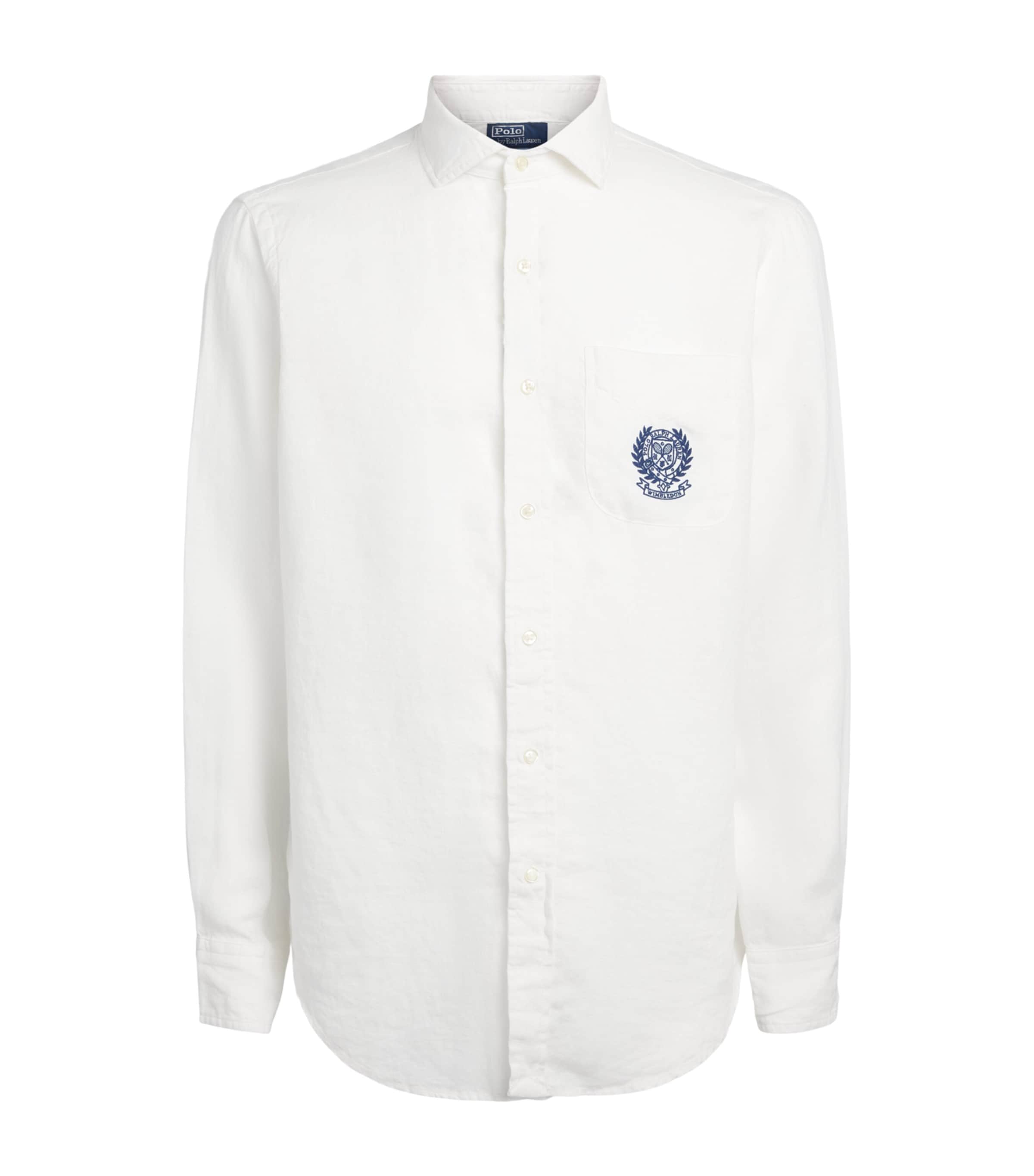 Polo Ralph Lauren Mens x Wimbledon Cotton Logo Crest Shirt Ceramic White
