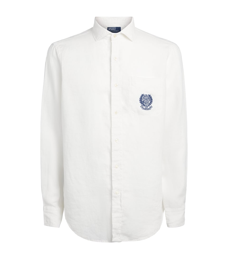 Polo Ralph Lauren Mens x Wimbledon Cotton Logo Crest Shirt Ceramic White
