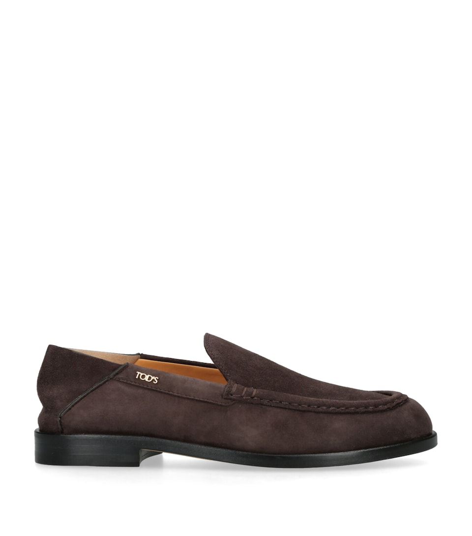 Tod's Suede Cuoio Loafers Dark Brown