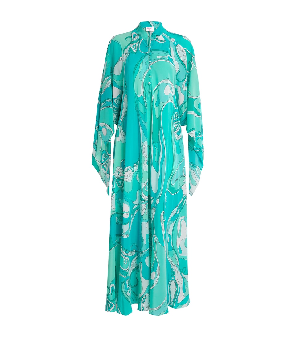 Silk Orchidee Print Kaftan