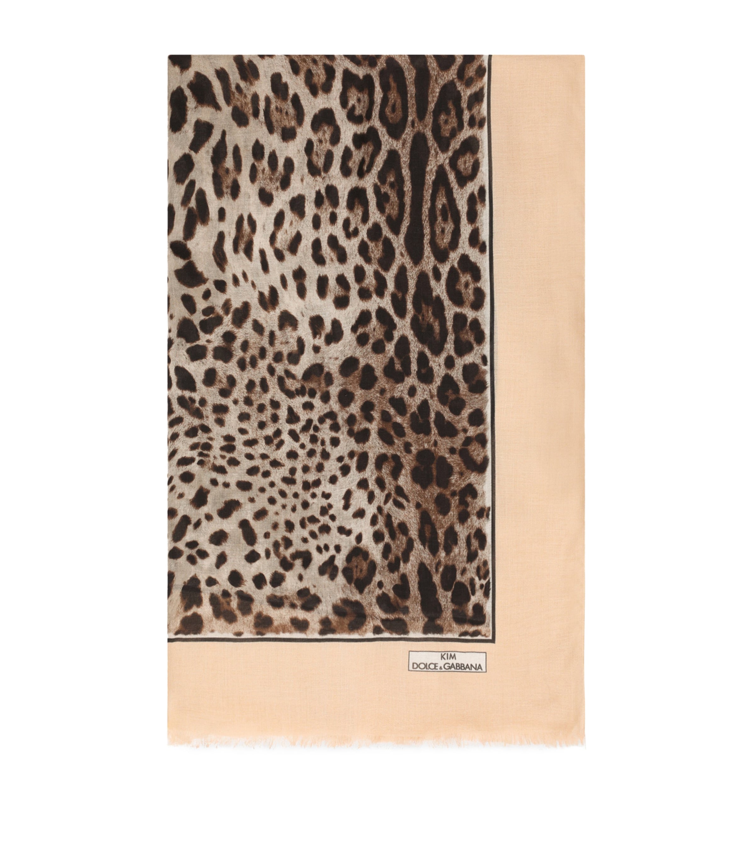 KIM DOLCE&GABBANA Leopard-print Cashmere and Modal Scarf