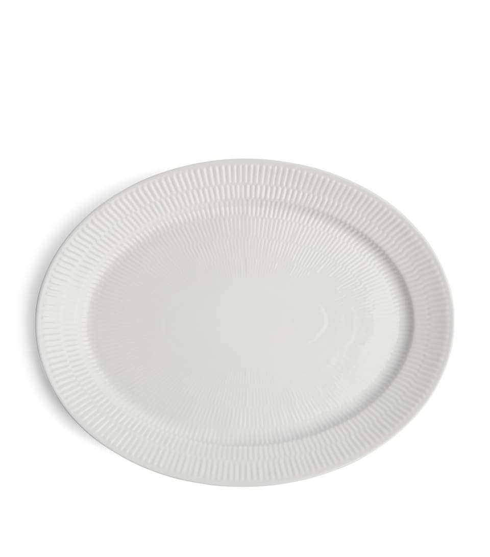 White Fluted Oval Dish (34cm x 27.5cm)