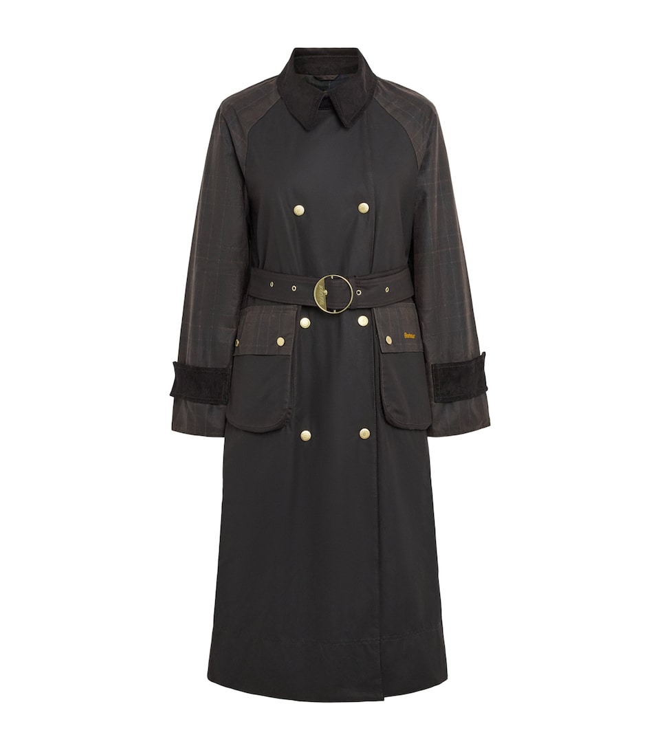 Barbour Womens Waxed Cotton Elva Trench Coat Rustic/mtd/mix Trtn