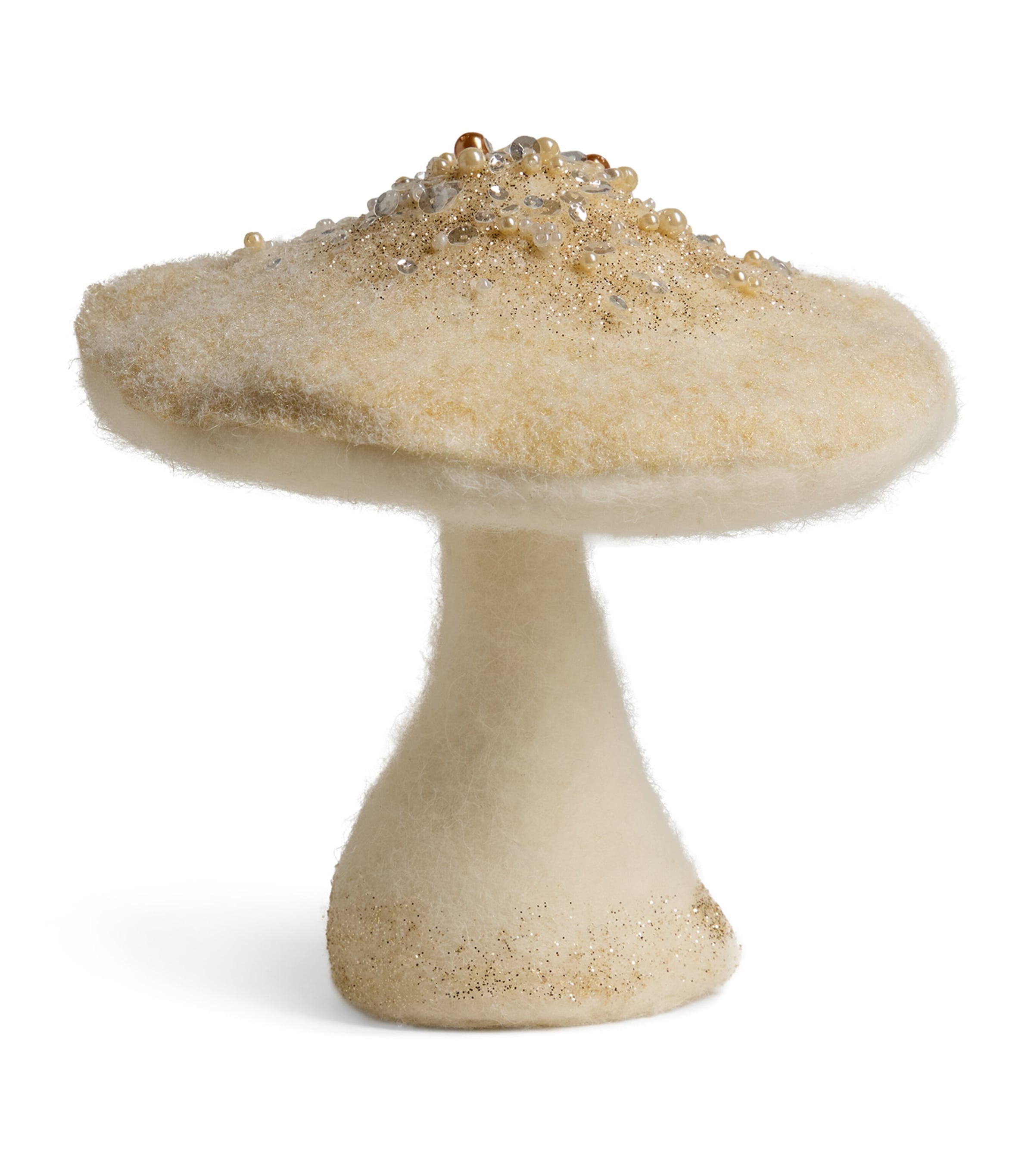 Harrods Felt Mushroom Ornament White