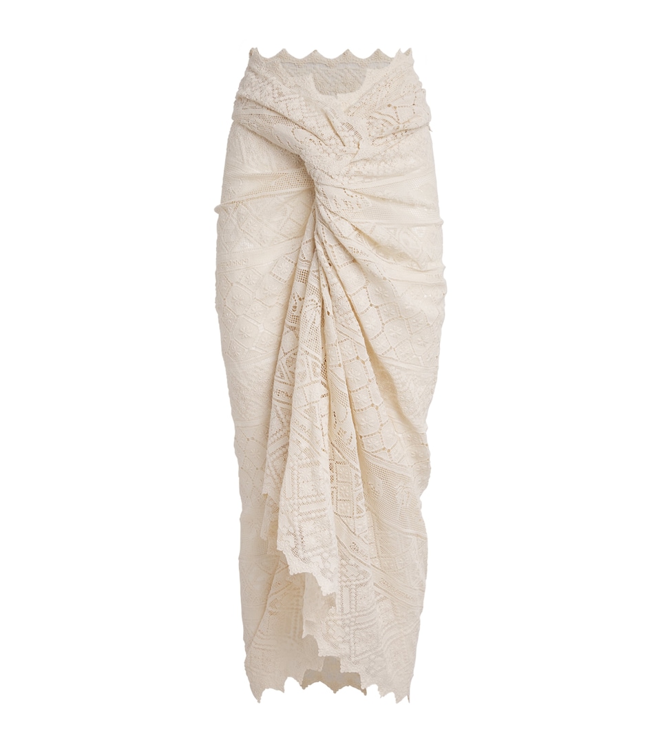 Zimmermann Womens Lace Monogram Pareo Cream