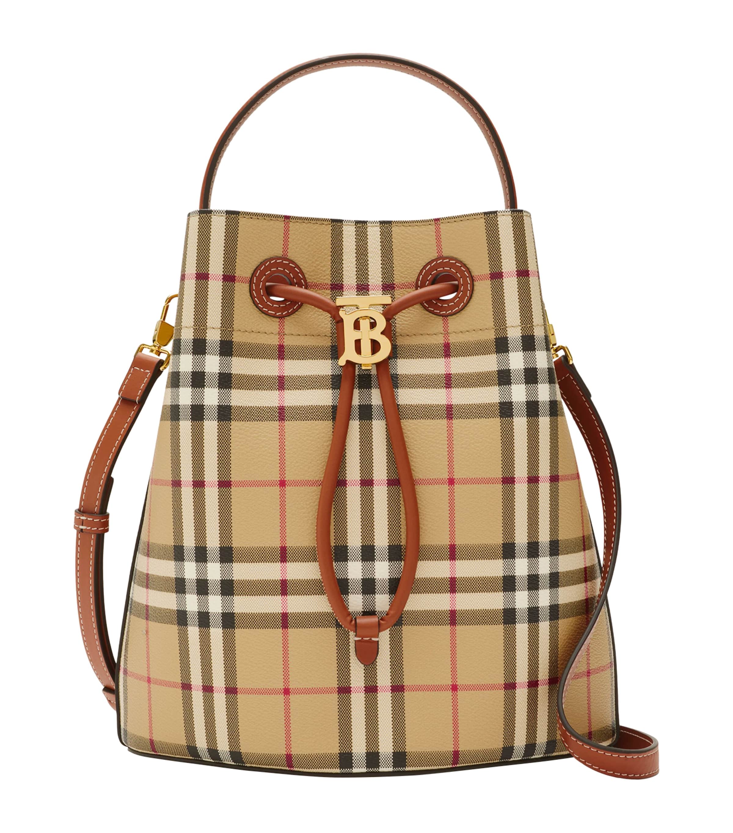 Small Check Monogram Bucket Bag