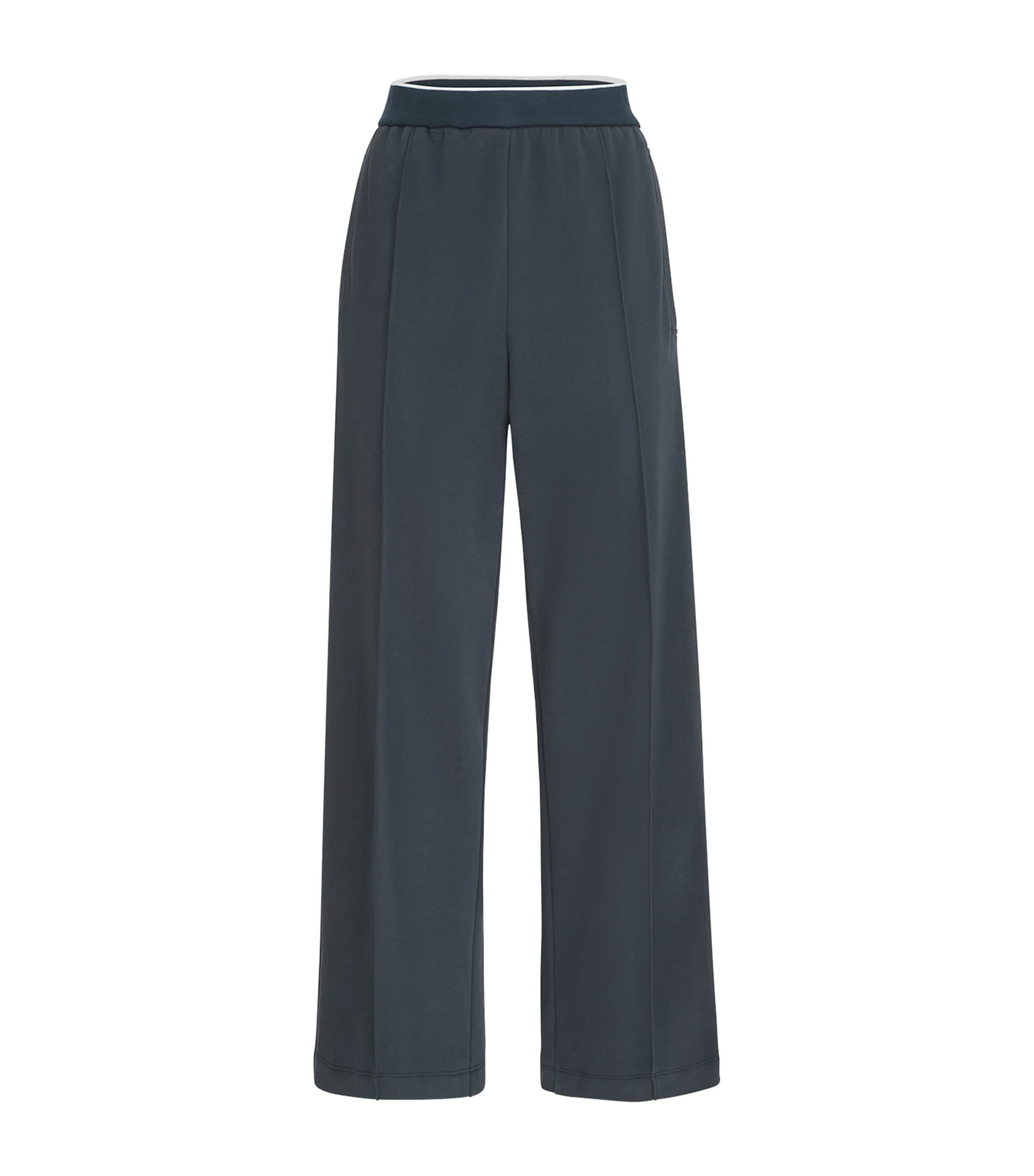 Brunello Cucinelli Womens Cotton Pleated Sweatpants Blu