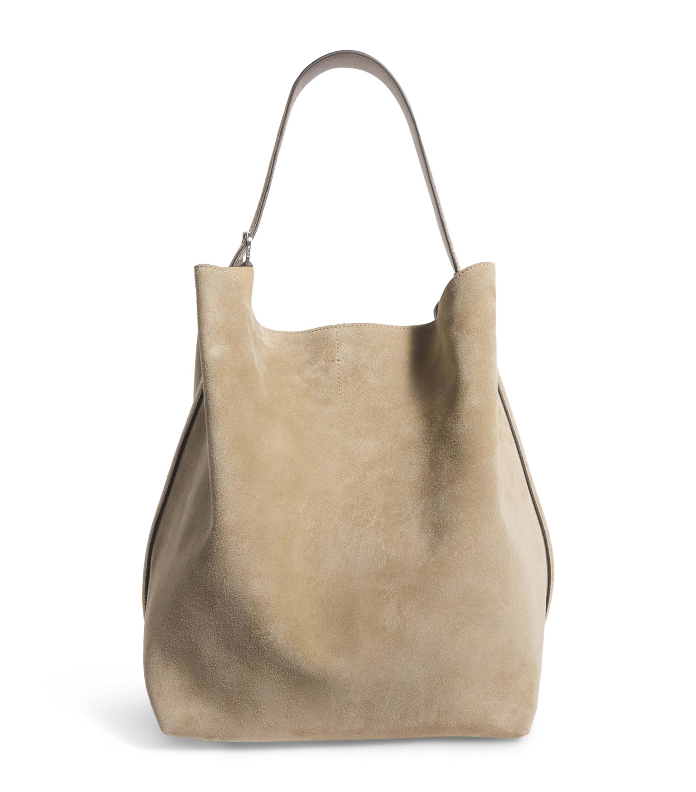 Large Suede Belted Tote Bag