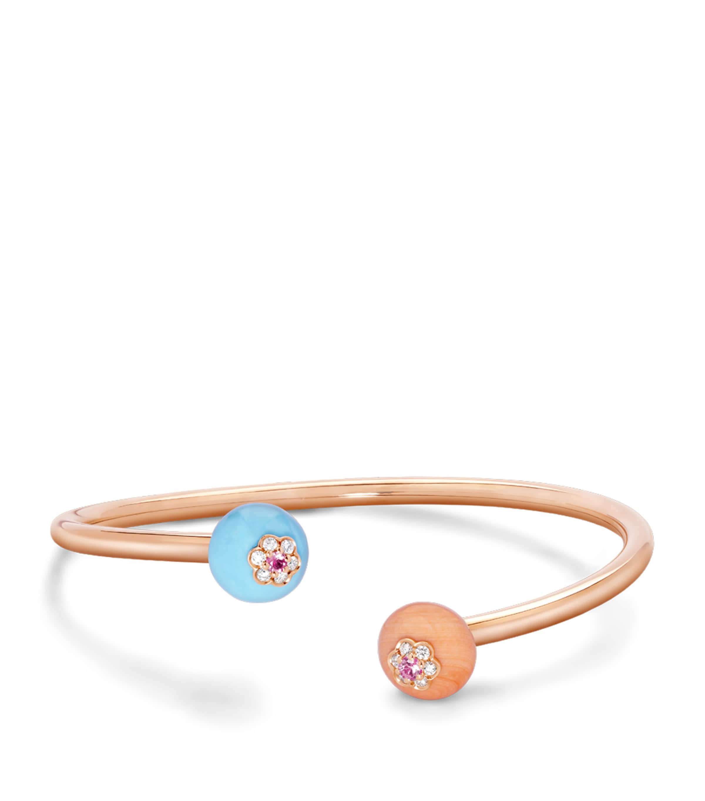 Rose Gold, Diamond and Sapphire Berry Bangle