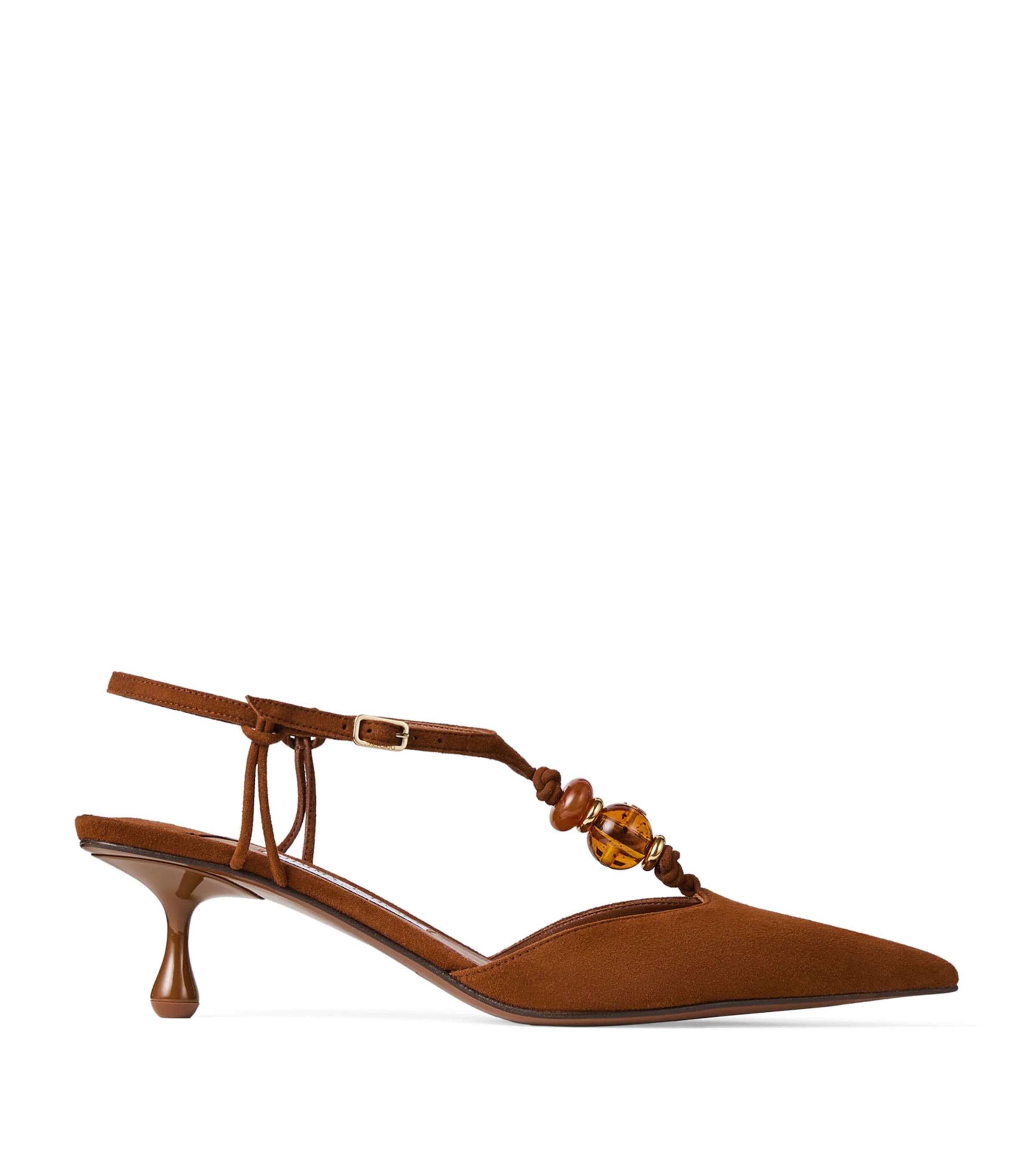 Jimmy Choo Lauri 50 Suede Slingback Pumps Tan Mix