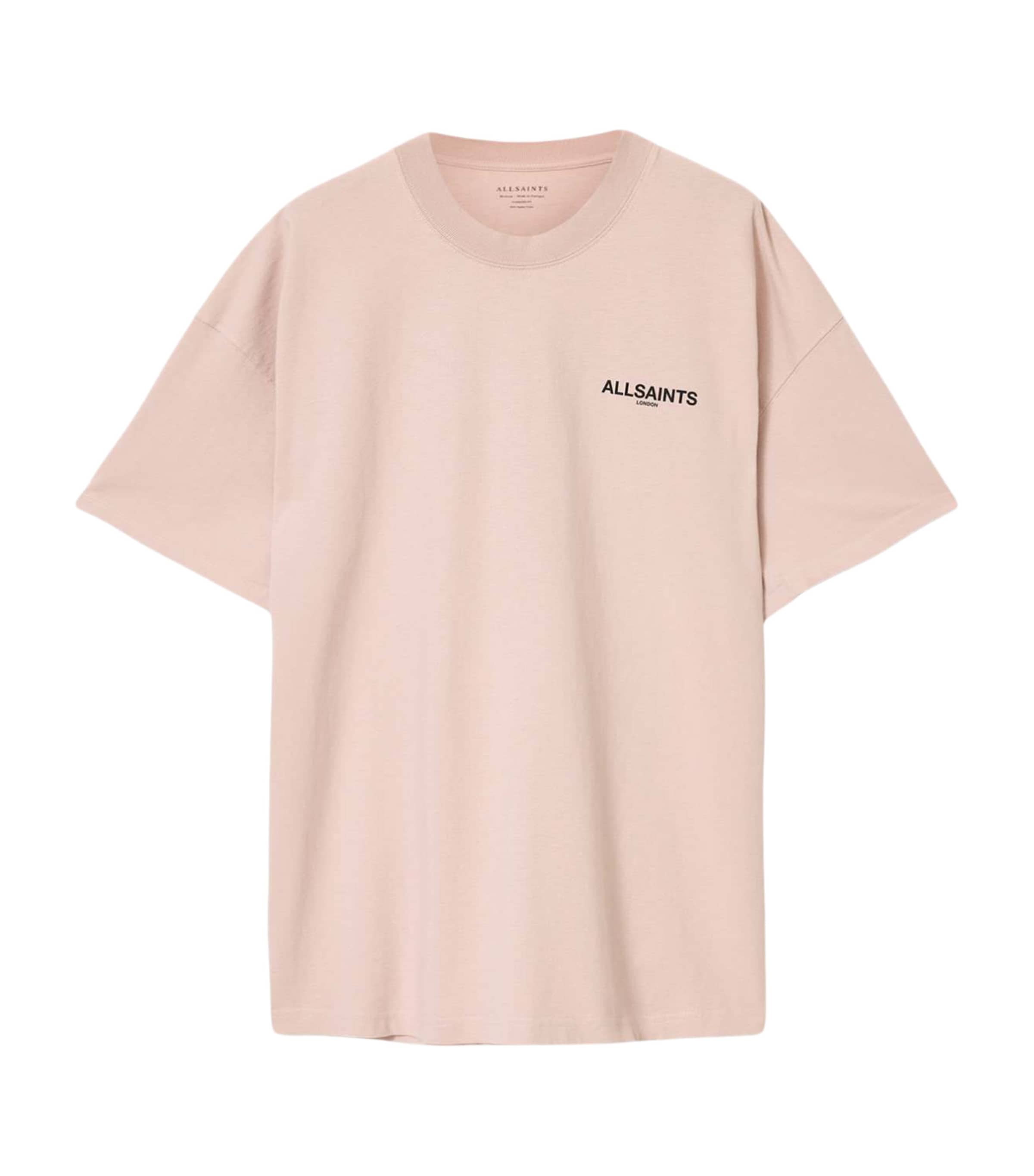 AllSaints Mens Organic Cotton Hallis Amelie T-Shirt Sunbaked Pink