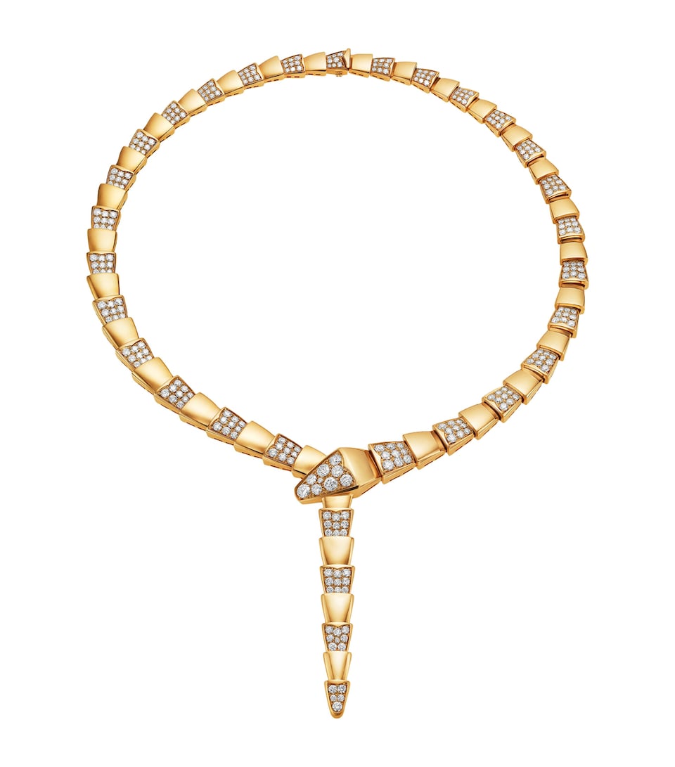 Yellow Gold and Diamond Serpenti Scaglie Necklace