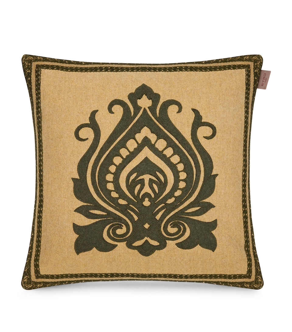 Wool-Blend Embroidered Gombo Cushion (45cm x 45cm)