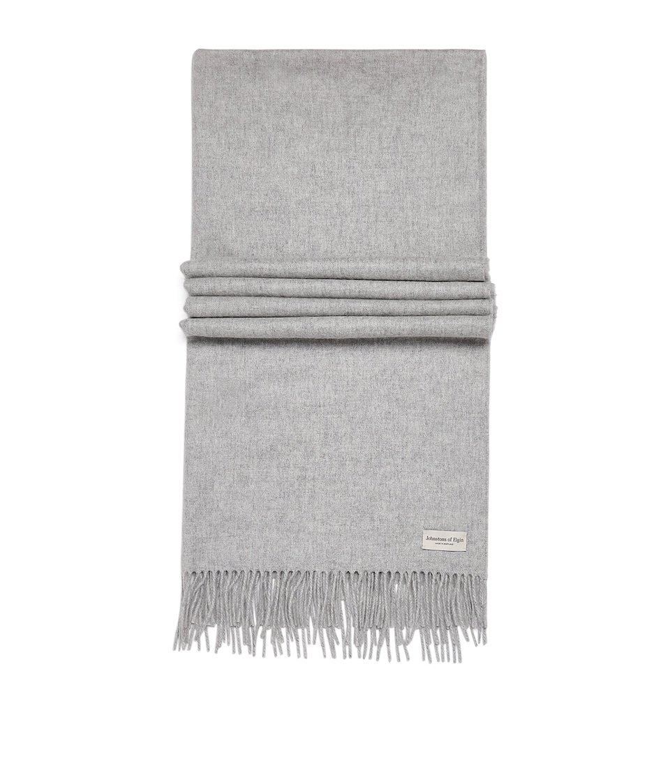 Johnstons Of Elgin Cashmere Wide Scarf Silver