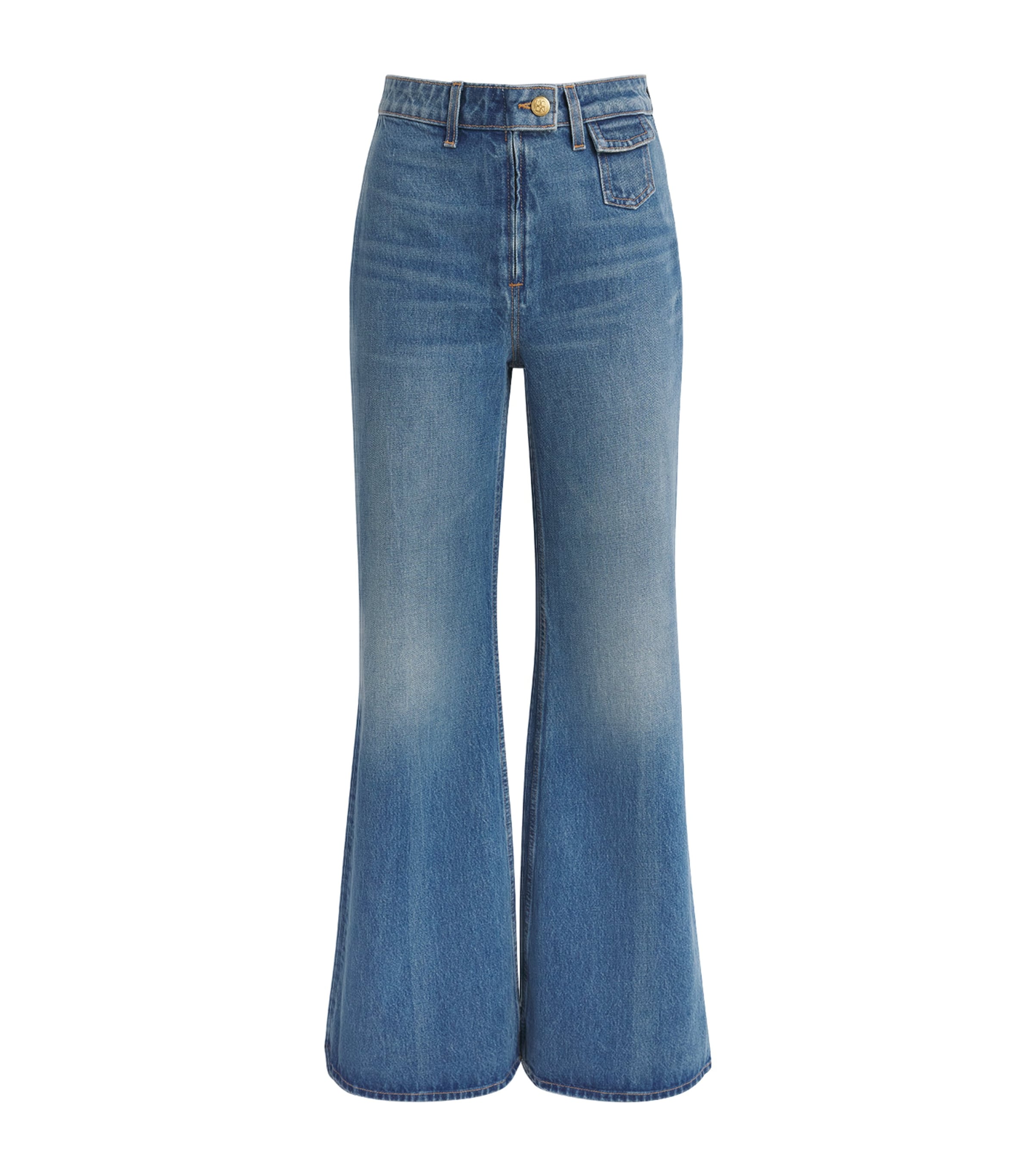 Ulla Johnson Womens Odelia Flared Jeans Danube