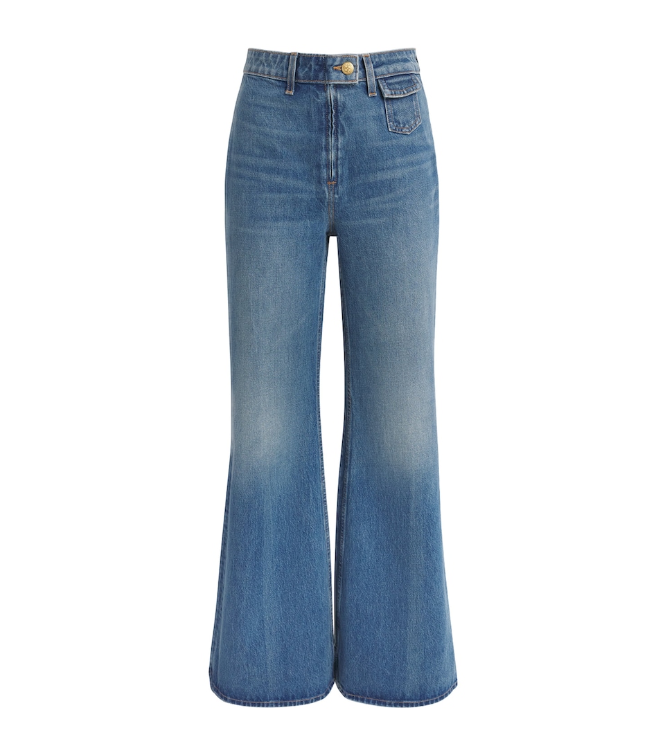 Ulla Johnson Womens Odelia Flared Jeans Danube