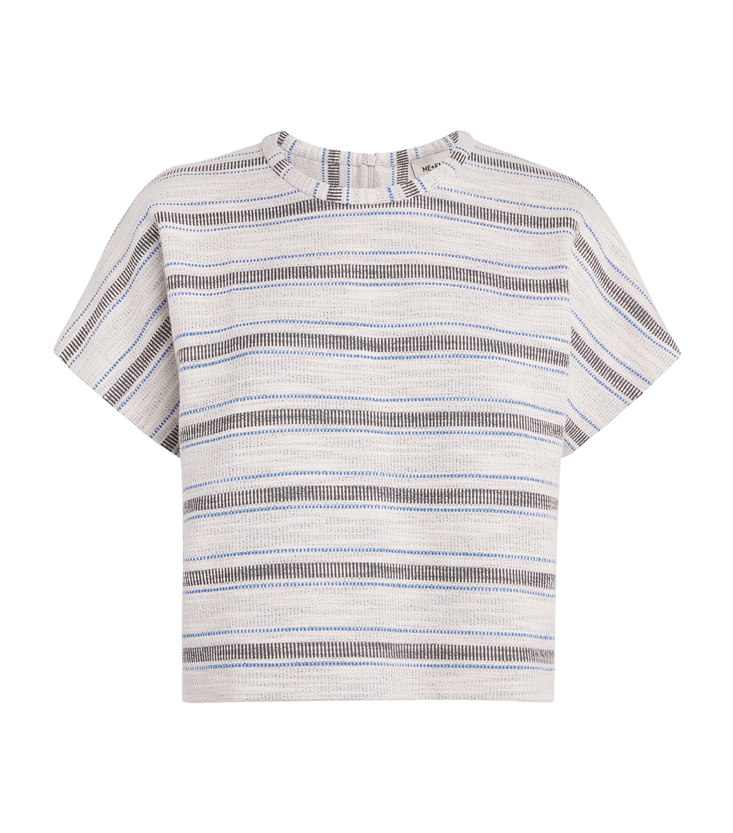 ME+EM Womens Stripe T-Shirt Light Cream Multi
