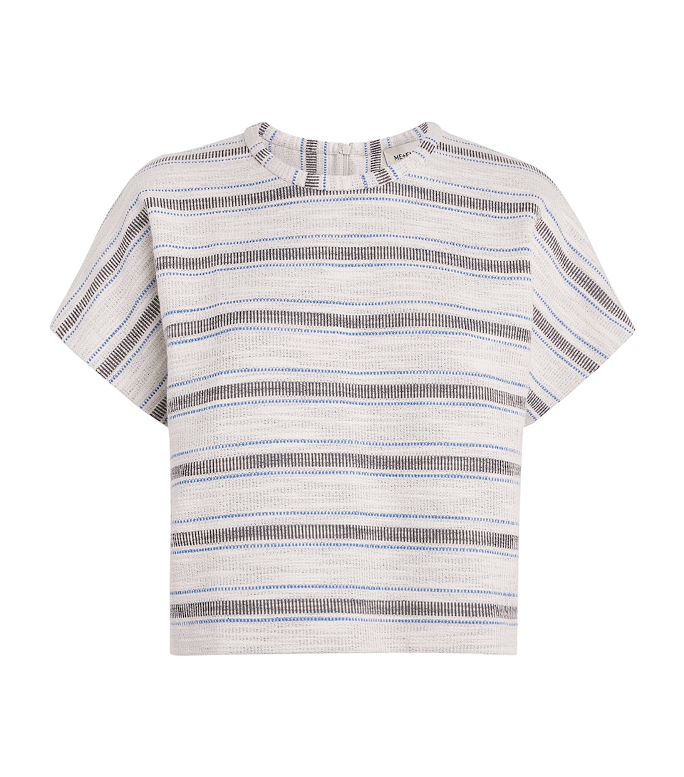 ME+EM Womens Stripe T-Shirt Light Cream Multi