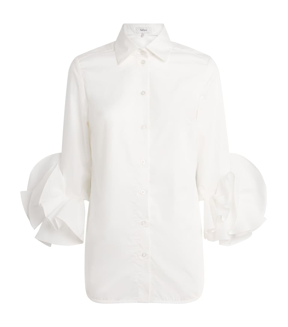 Safiyaa Womens Cotton Joanne Shirt Ivory