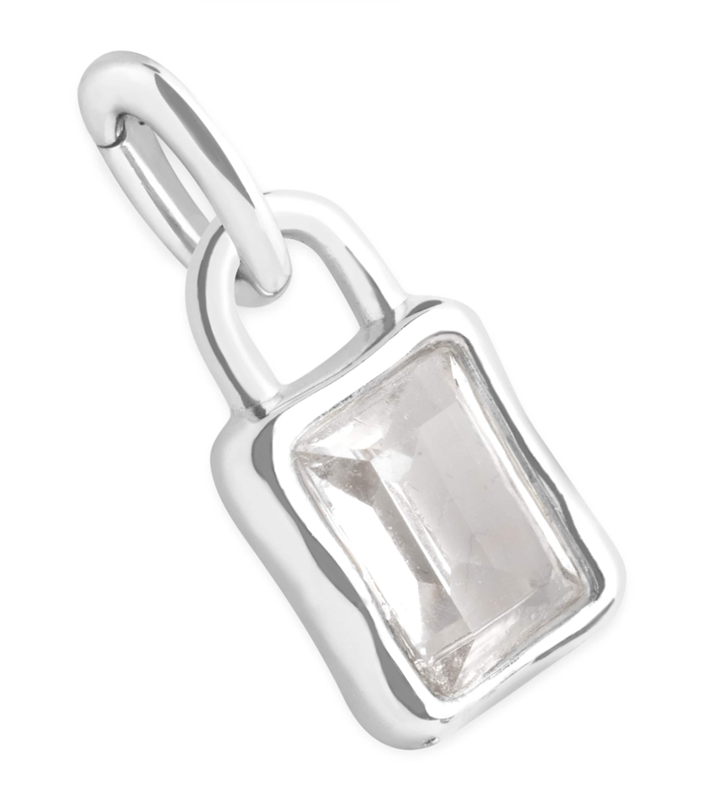 Rhodium-Plated April Birthstone Charm