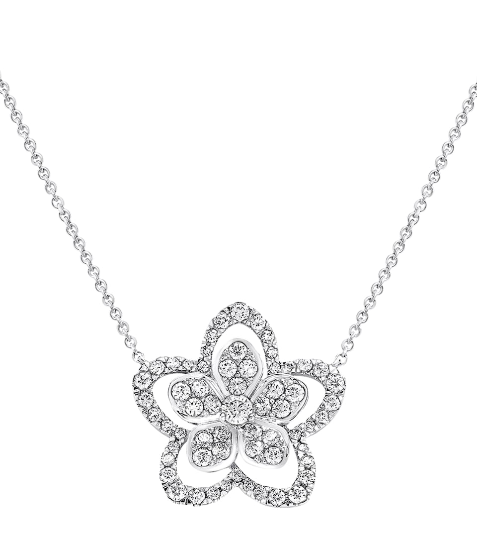 Graff White Gold and Diamond Wild Flower Necklace White Gold
