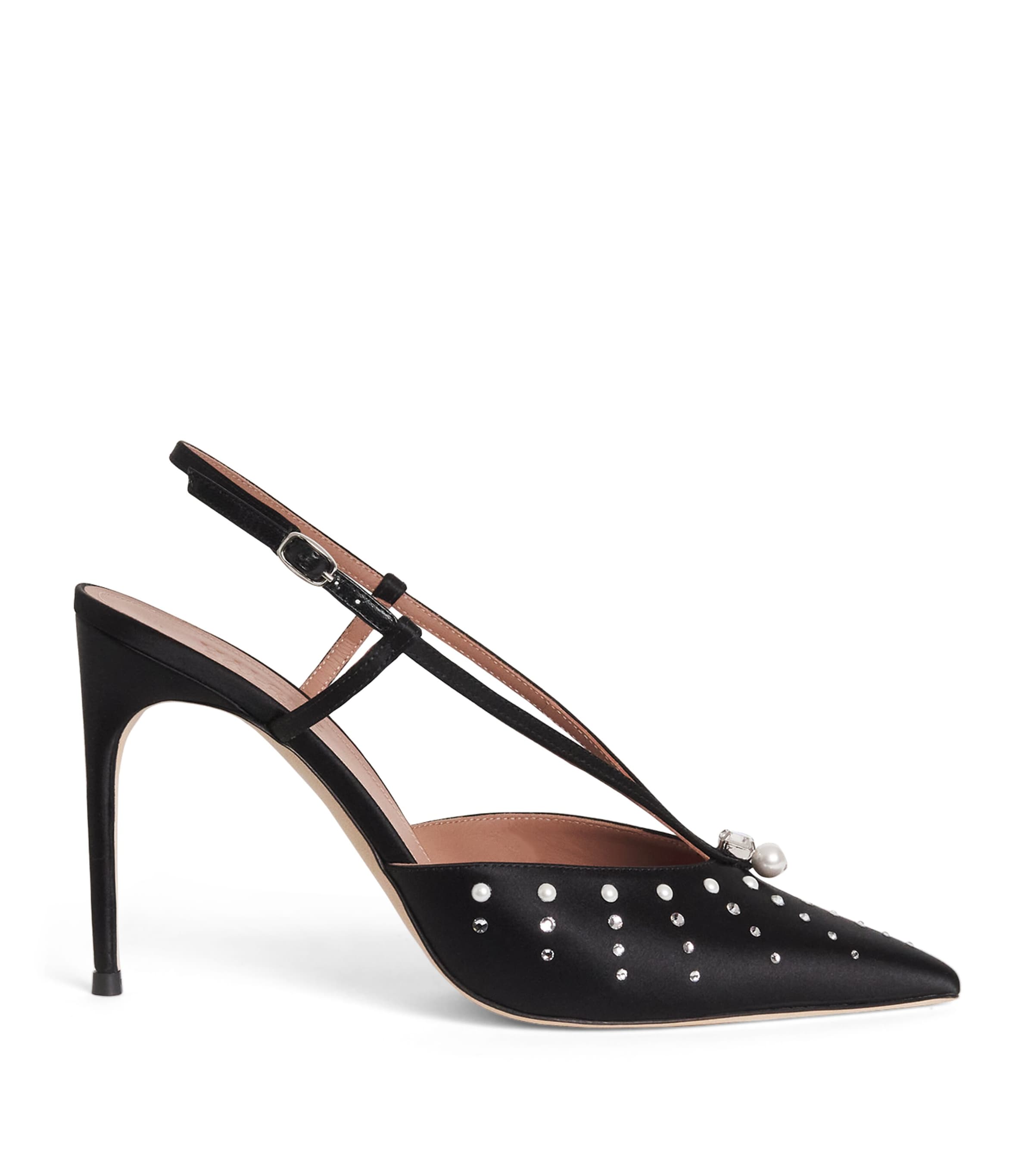 Satin Moore Slingback Pumps 90